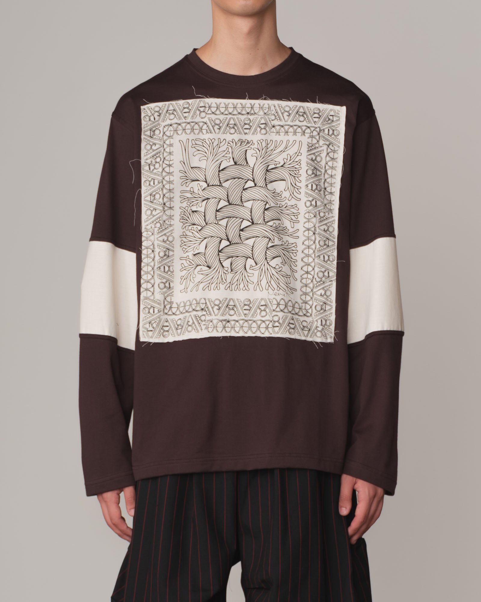 Tshirt 108- Cotton100% jersey Wsp- Rope Painting- Brown