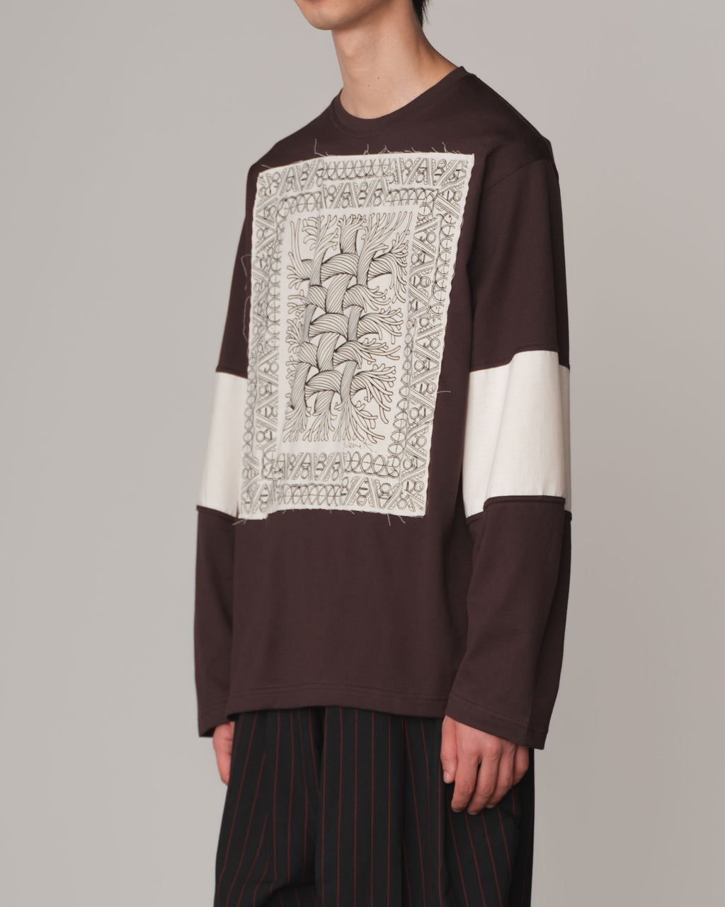 Tshirt 108- Cotton100% jersey Wsp- Rope Painting- Brown
