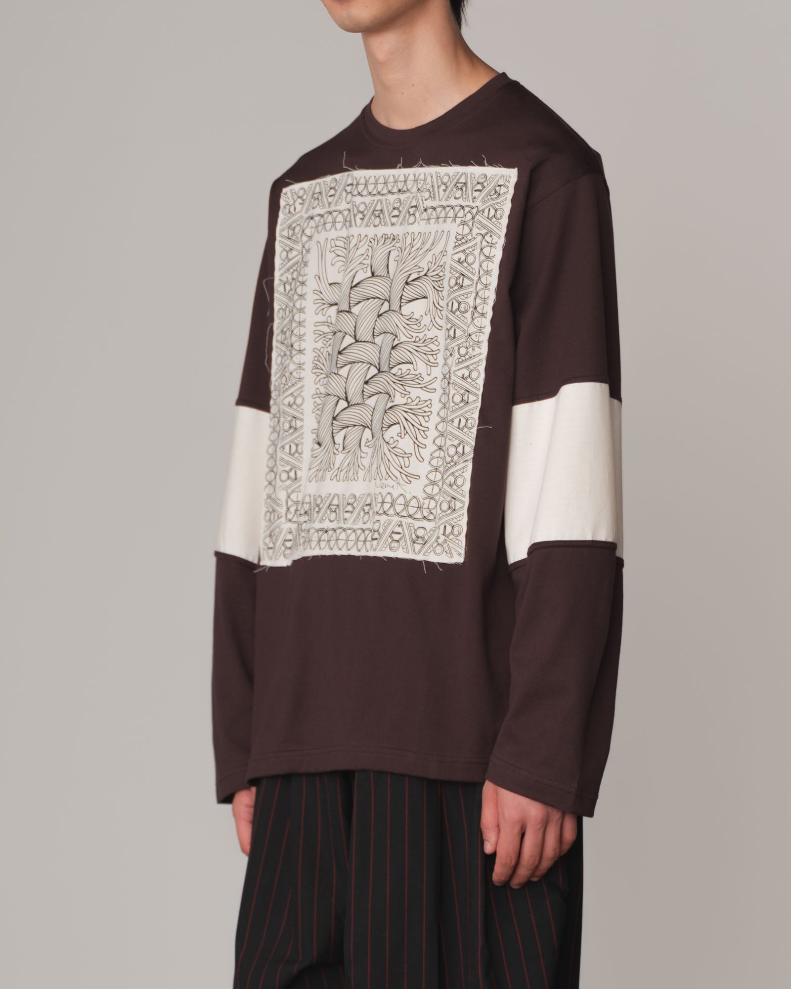 Tshirt 108- Cotton100% jersey Wsp- Rope Painting- Brown