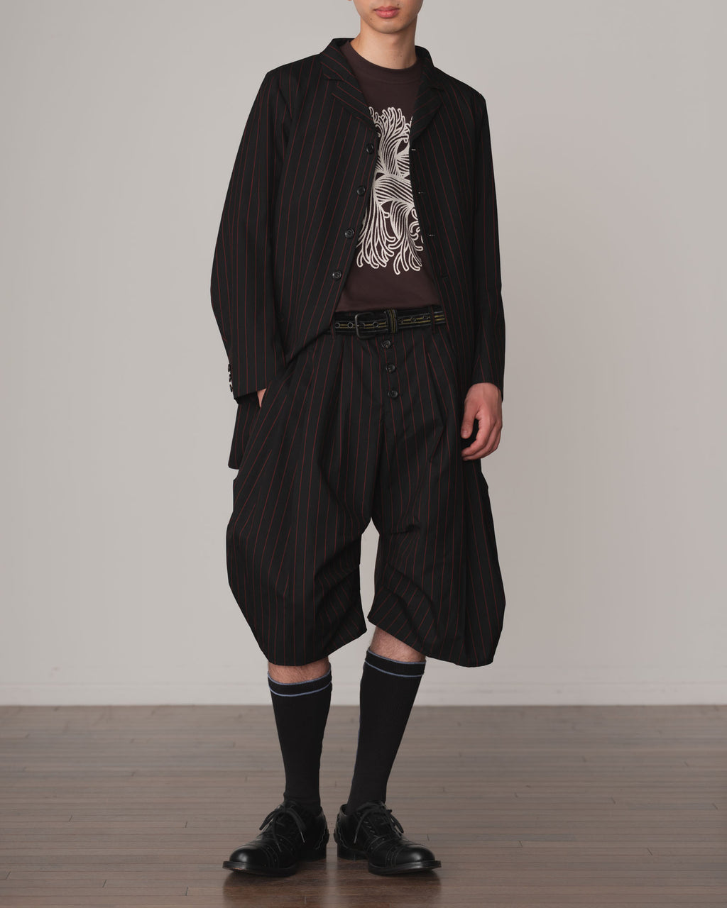Tshirt Printed- Cotton100% Jersey- Embroidery Rope- Brown