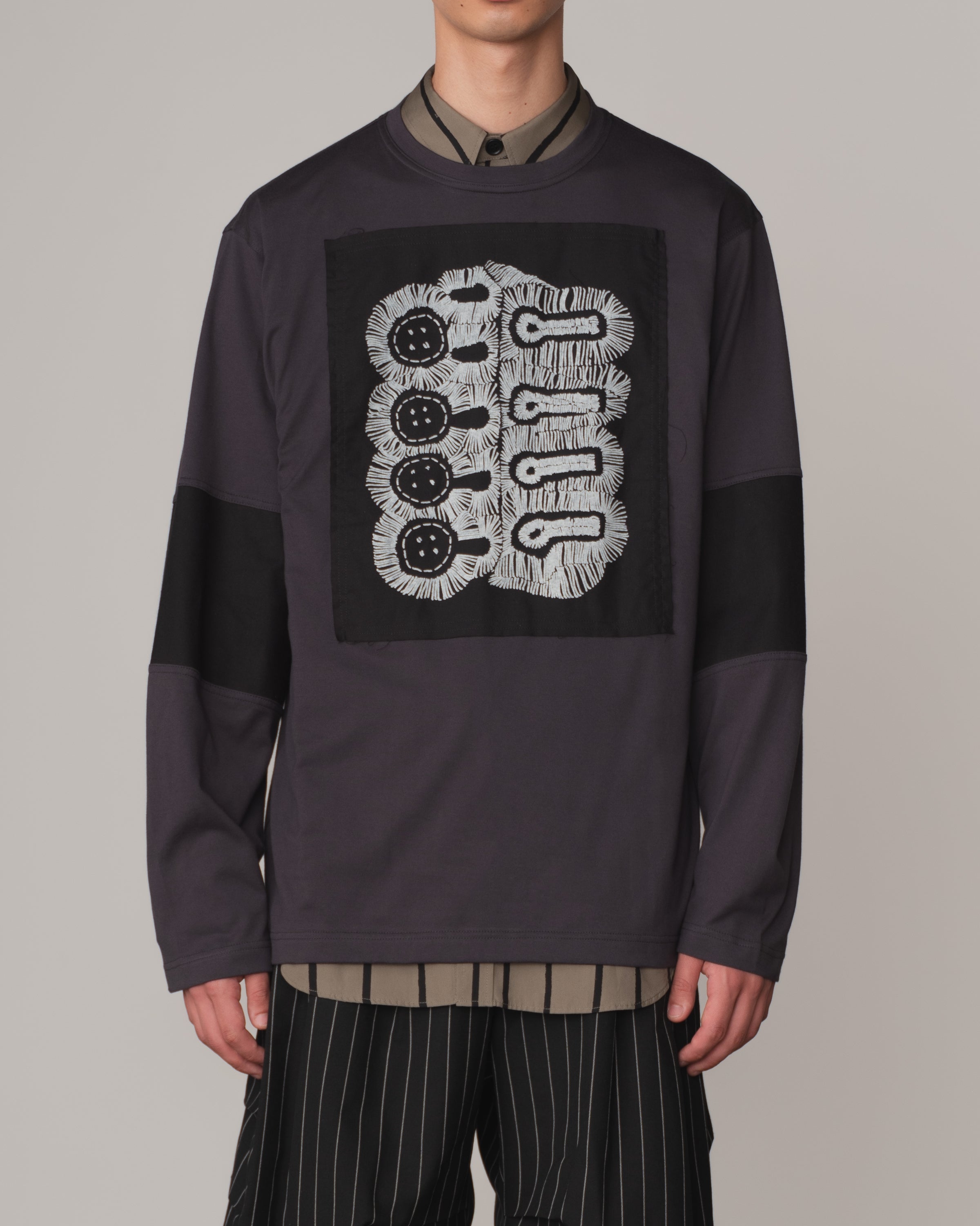Tshirt 108- Cotton100% Jersey Bsp- Buttonhole- Charcoal