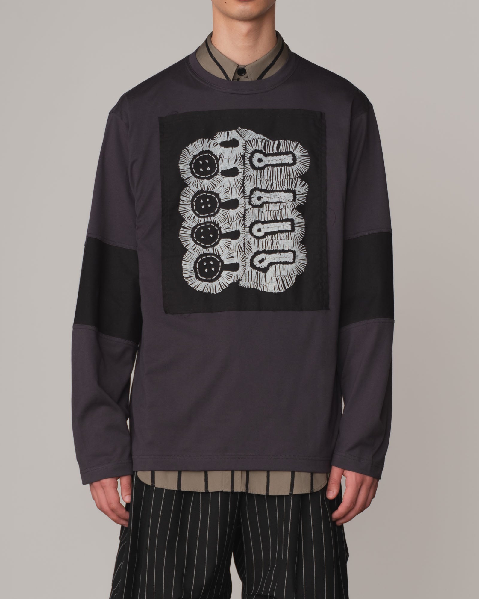 Tshirt 108- Cotton100% Jersey Bsp- Buttonhole- Charcoal