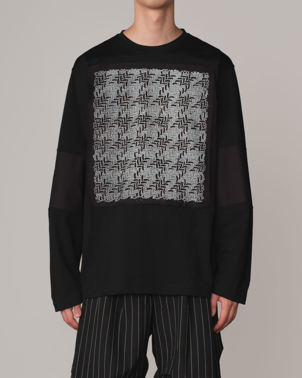 Tshirt 108- Cotton100% Jersey Bsp- Houndstooth- Black