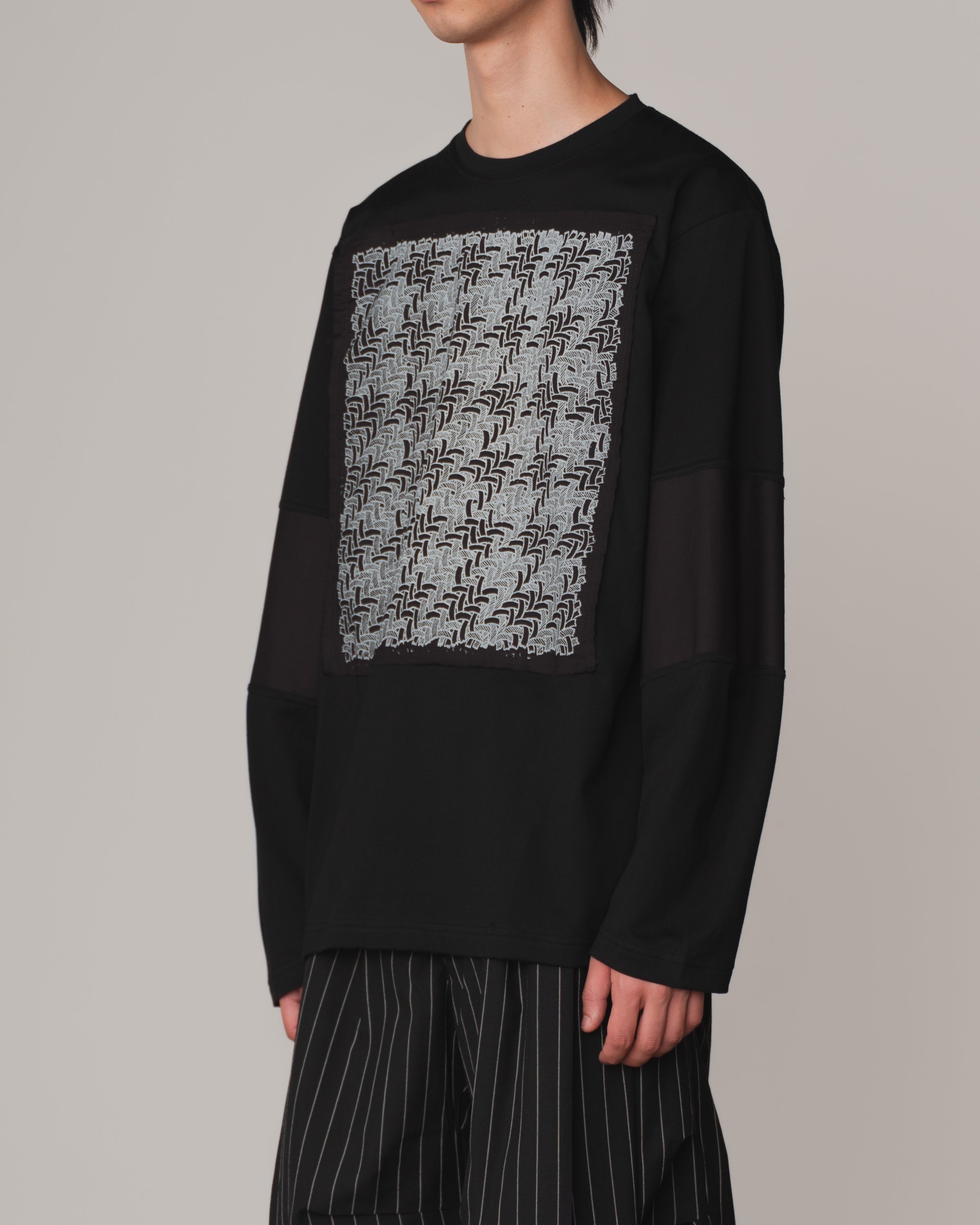 Tshirt 108- Cotton100% Jersey Bsp- Houndstooth- Black