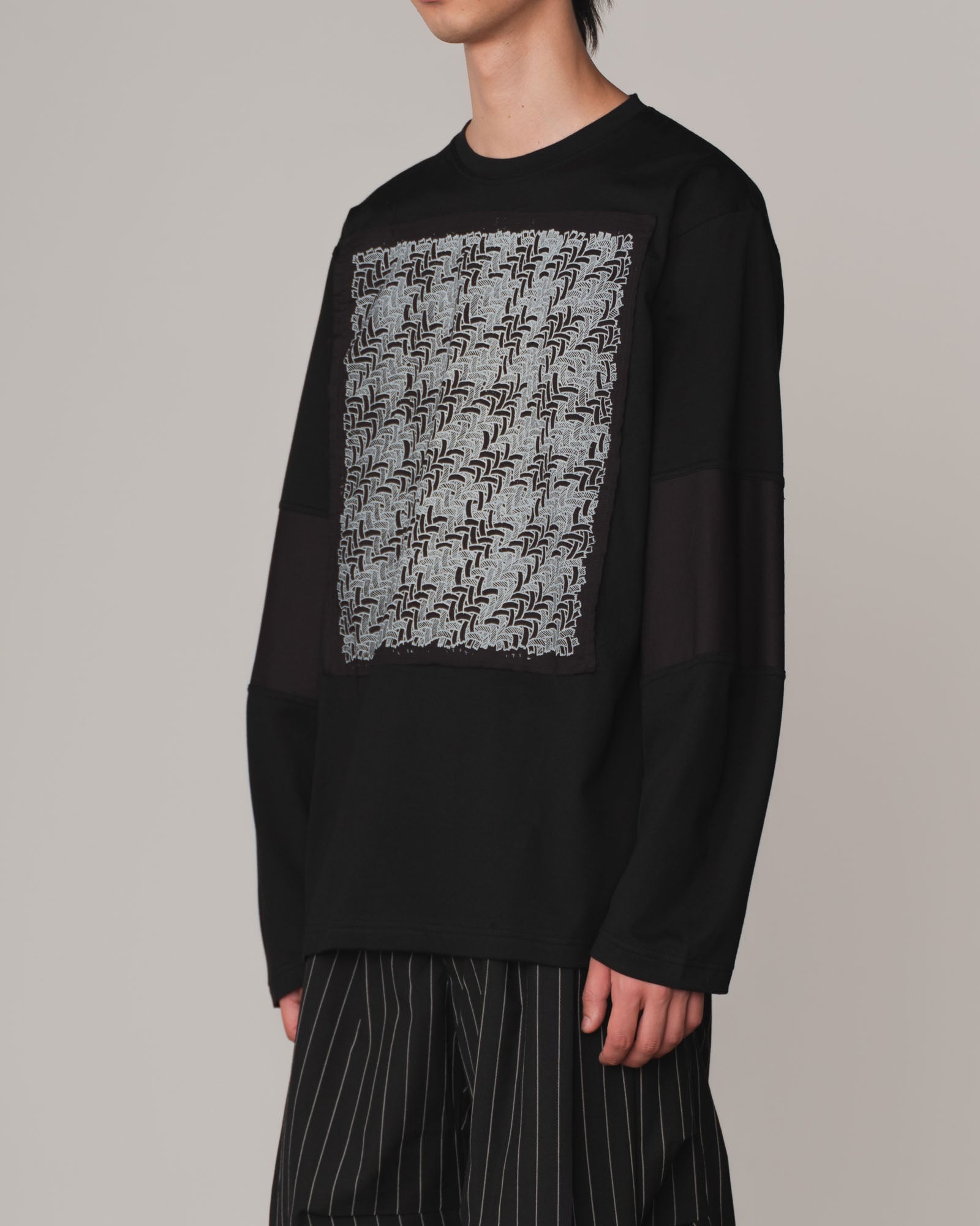 Tshirt 108- Cotton100% Jersey Bsp- Houndstooth- Black