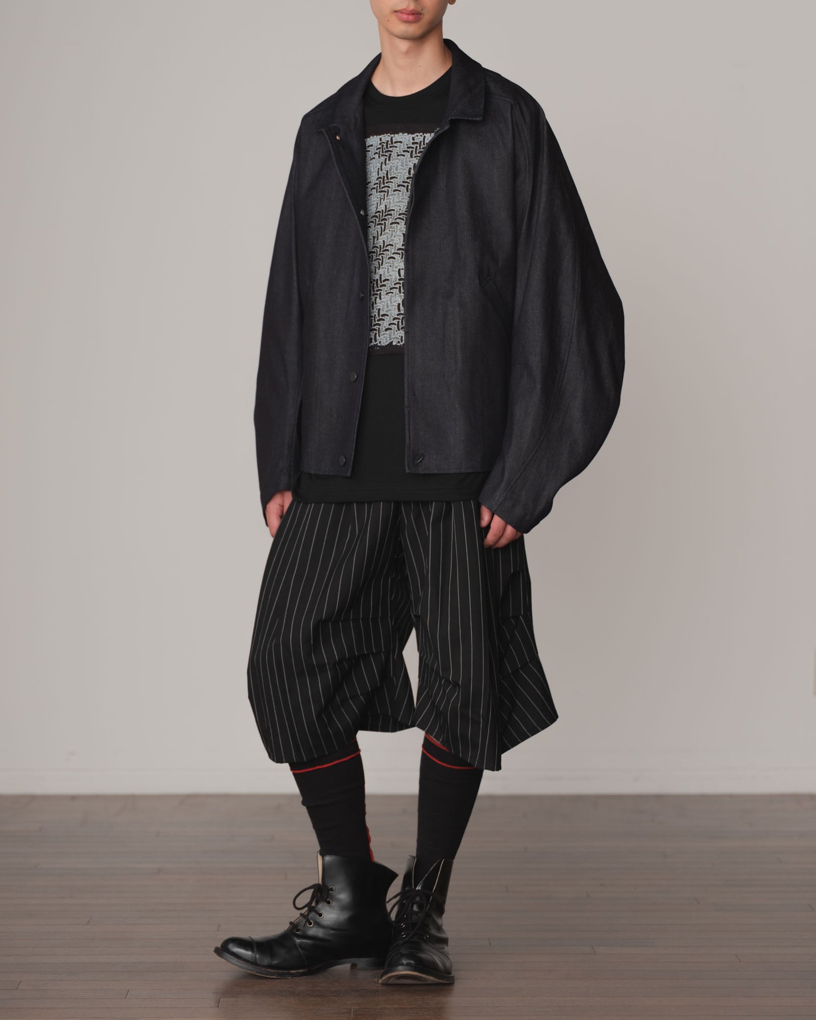 Tshirt 108- Cotton100% Jersey Bsp- Houndstooth- Black