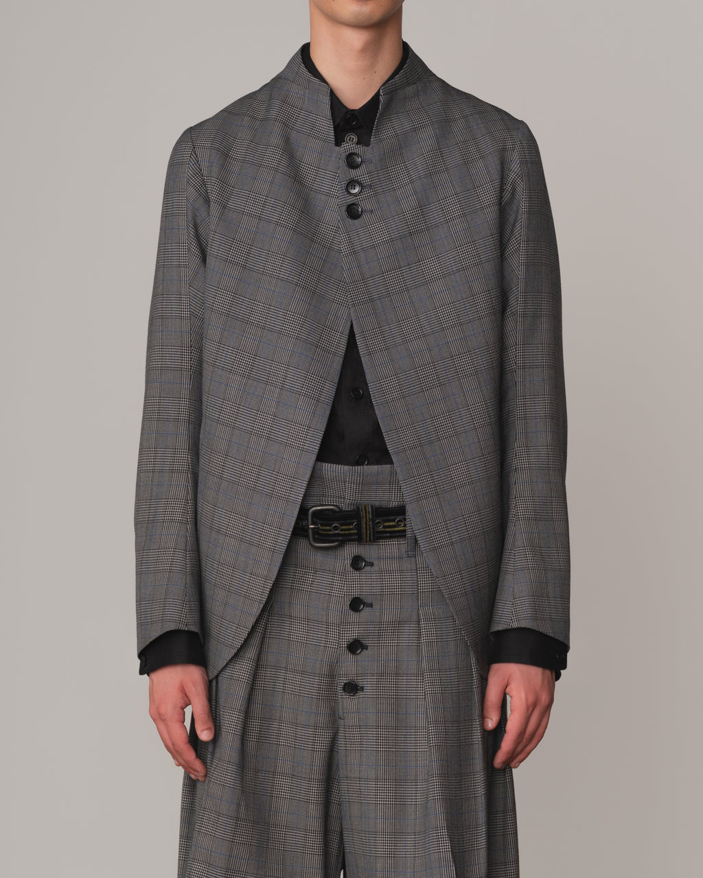 Jacket 3861- Wool100% Glen Check- Grey