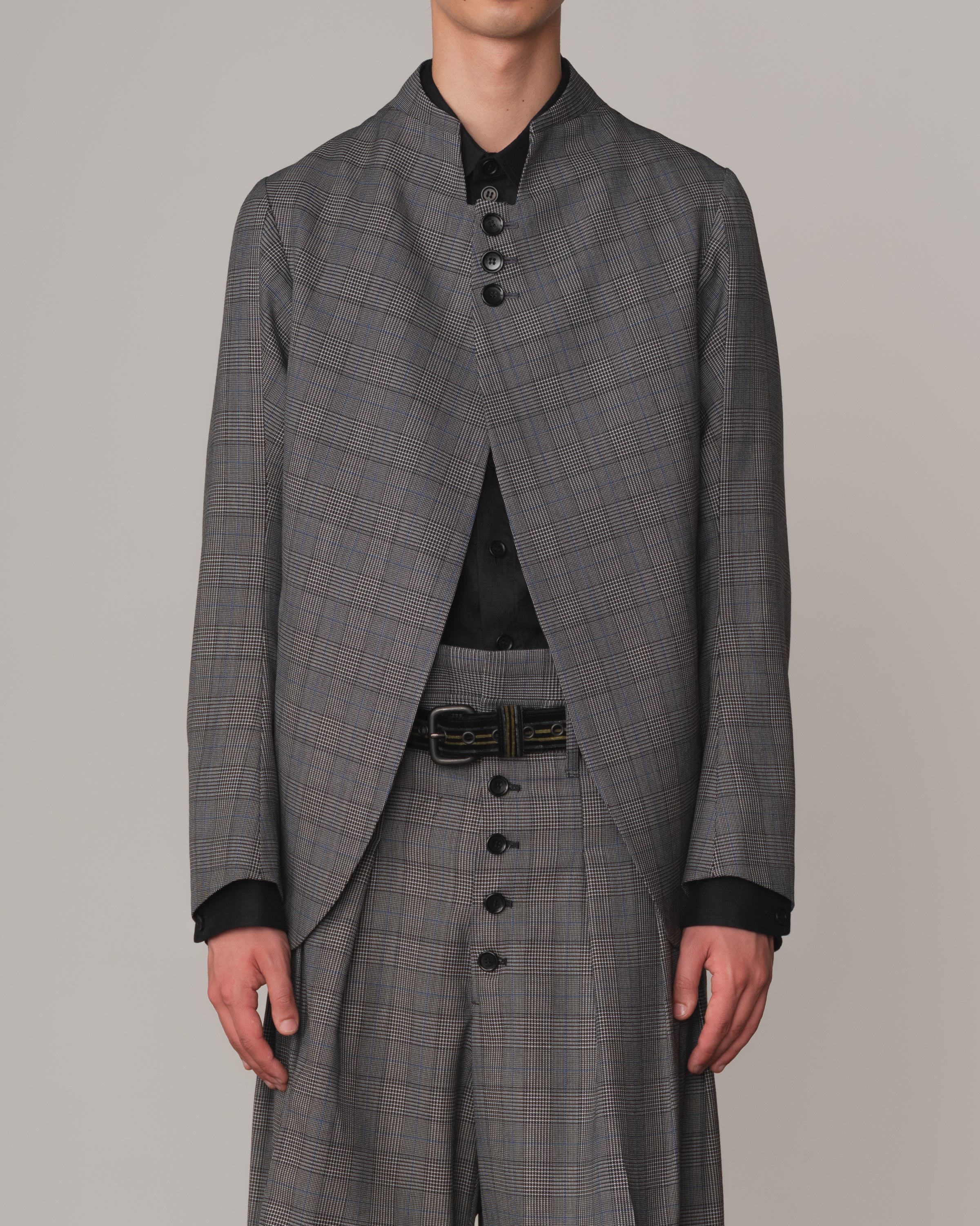 Jacket 3861- Wool100% Glen Check- Grey