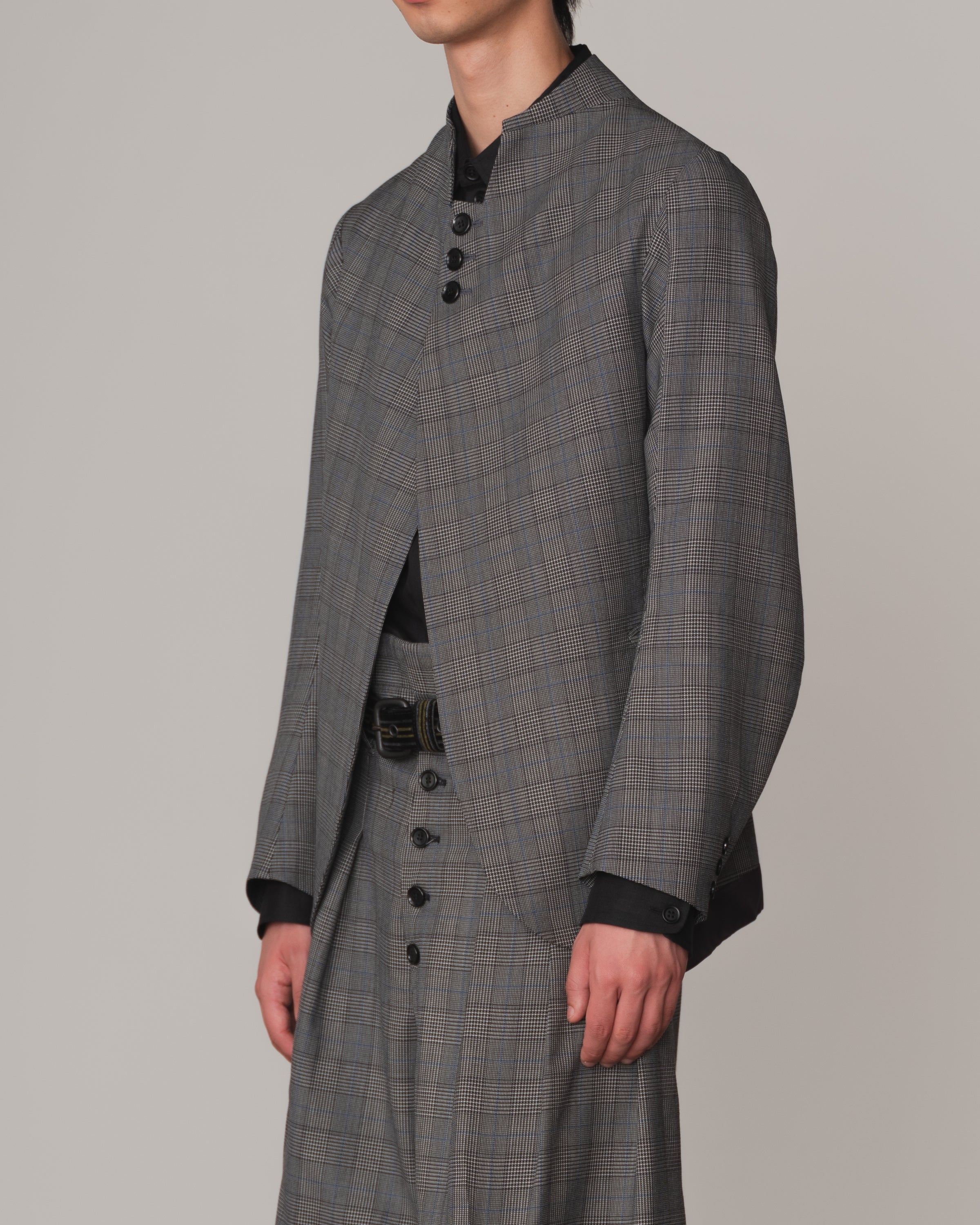 Jacket 3861- Wool100% Glen Check- Grey