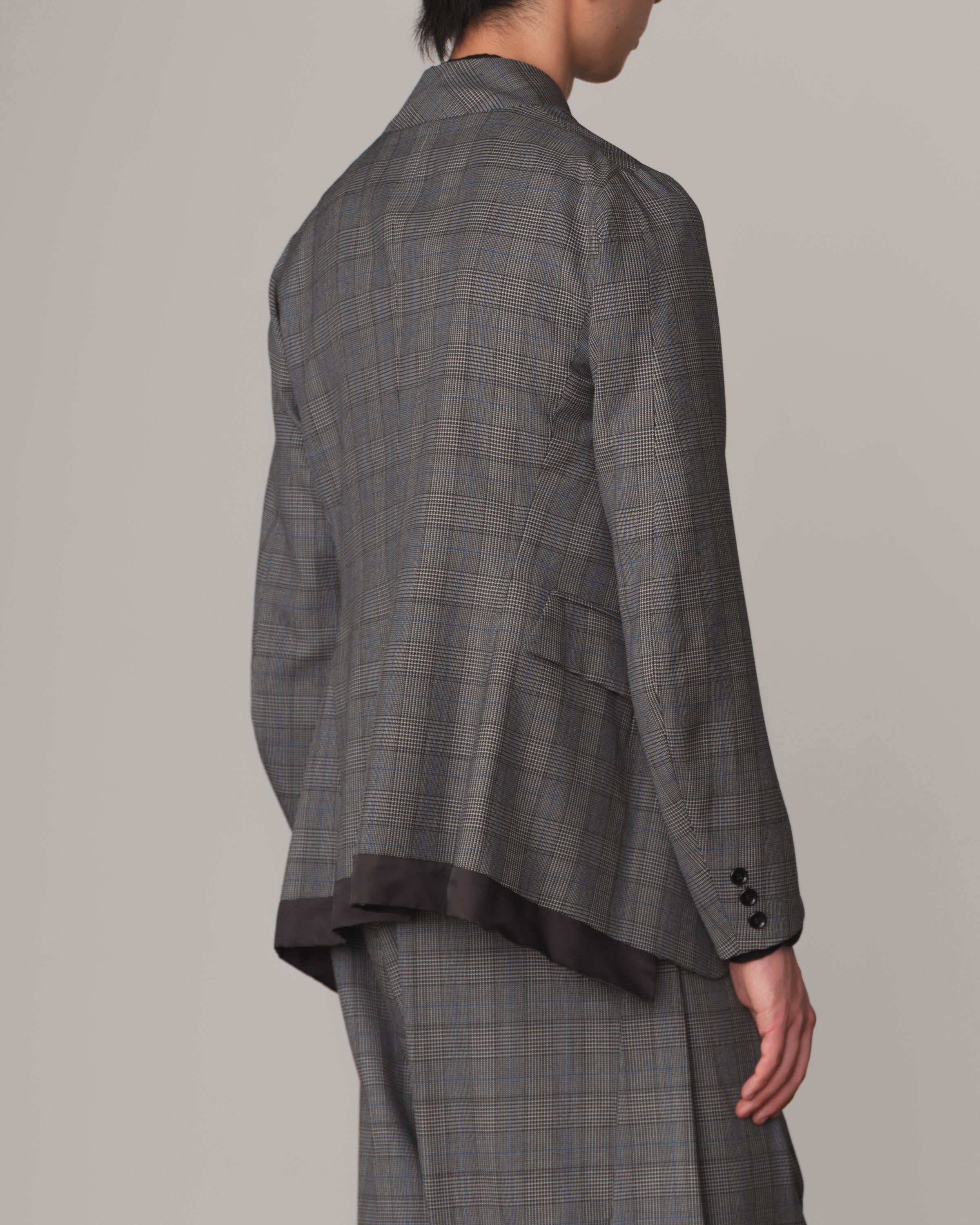 Jacket 3861- Wool100% Glen Check- Grey