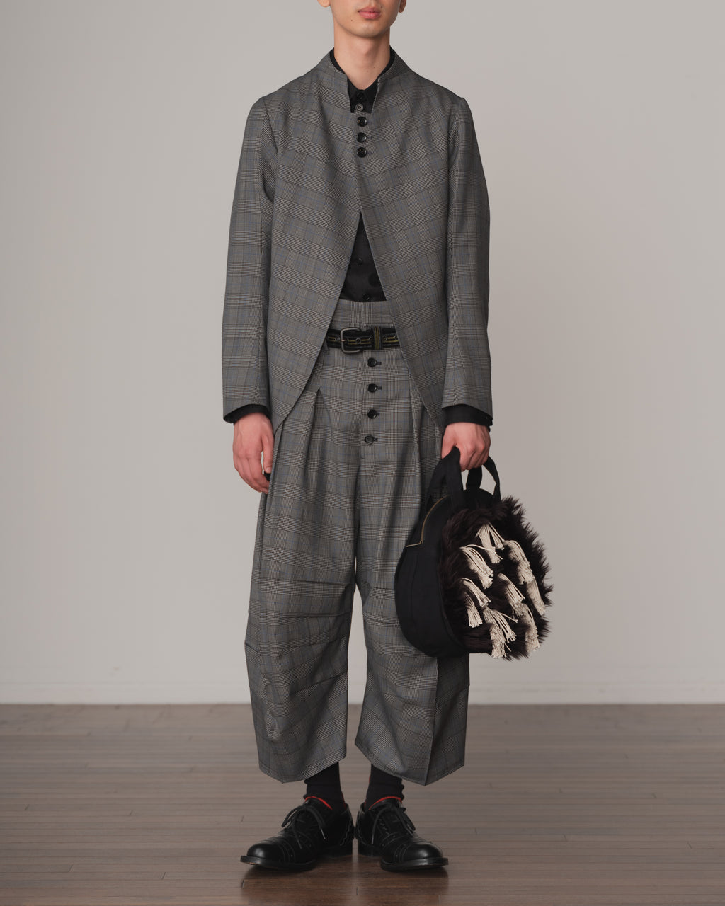 Jacket 3861- Wool100% Glen Check- Grey