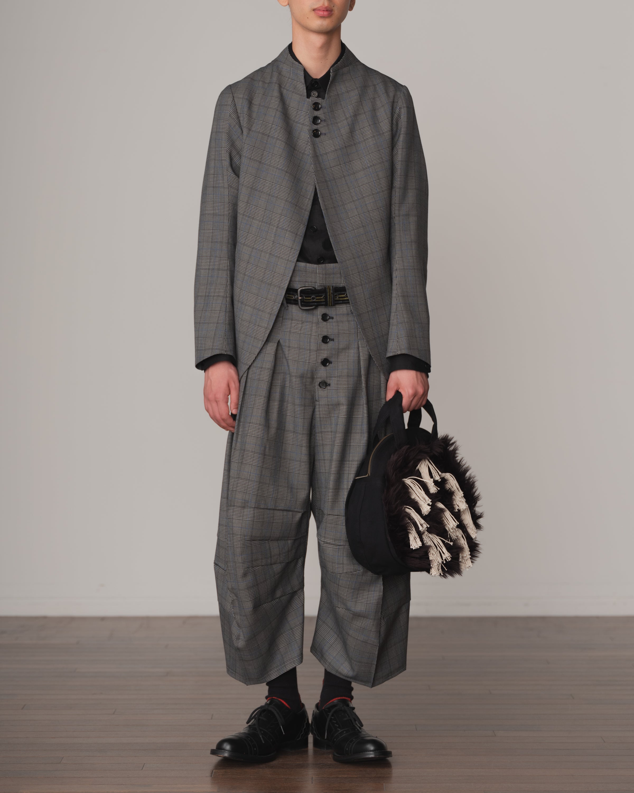 Jacket 3861- Wool100% Glen Check- Grey