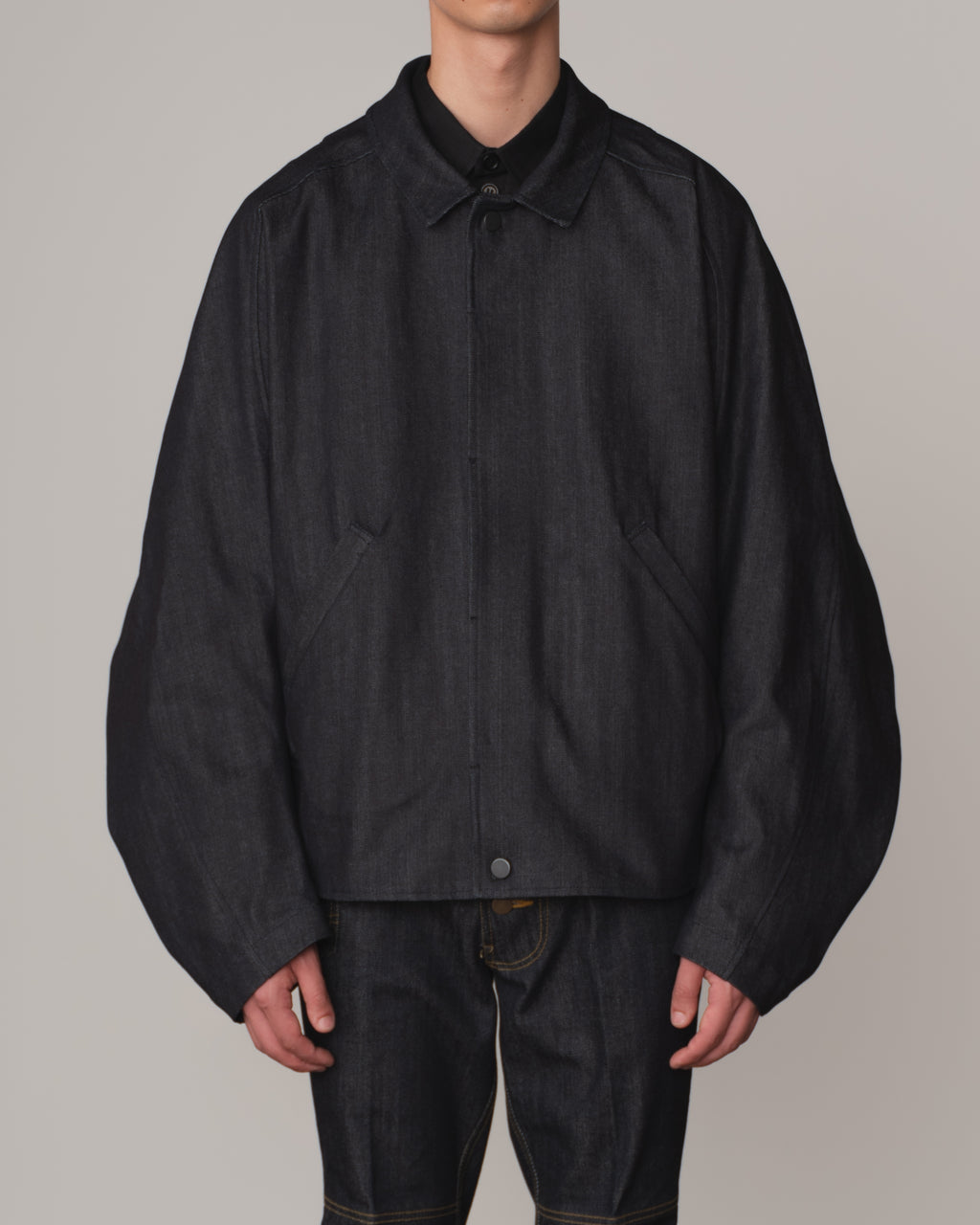 Jacket 191B- Cotton100% Denim- Embroidery Rope Print- Indigo