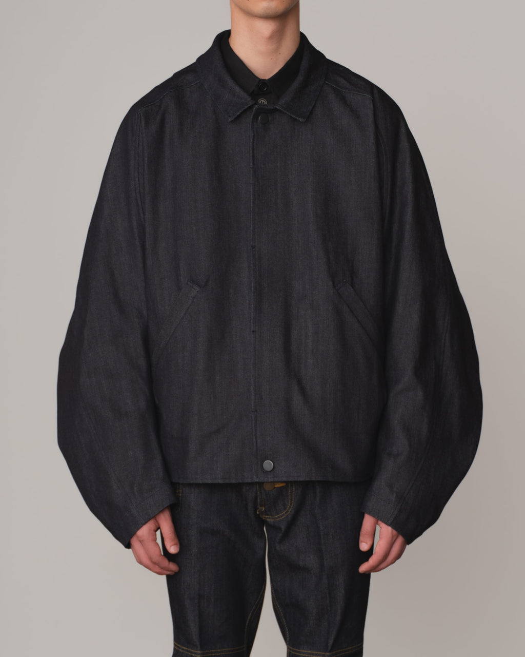 Jacket 191B- Cotton100% Denim- Embroidery Rope Print- Indigo