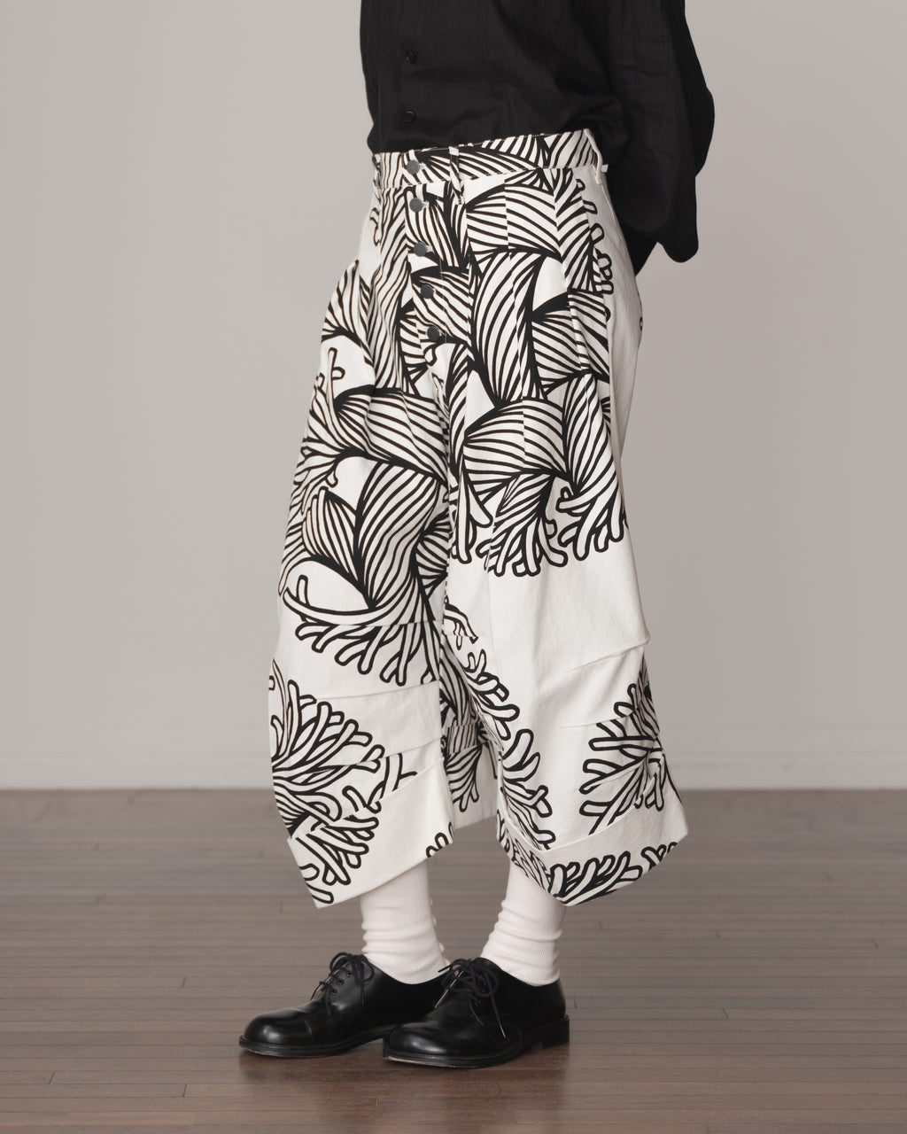 Trousers 21B- Cotton100% Oxford Print- Bubble Rope- Off White