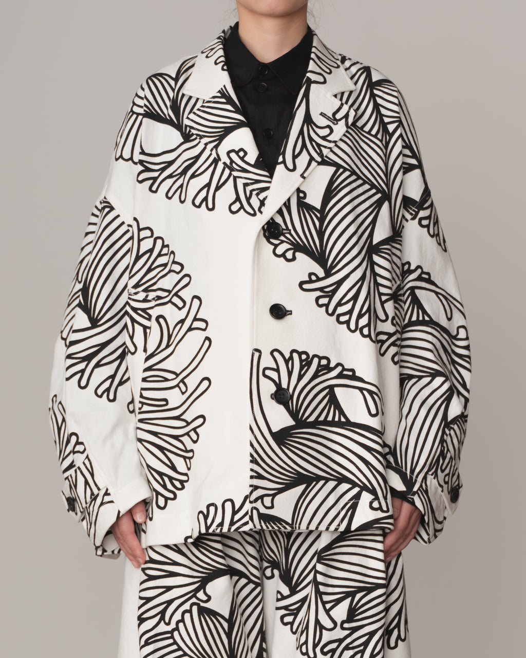 Jacket 19B- Cotton100% Oxford Print- Bubble Rope- Off White