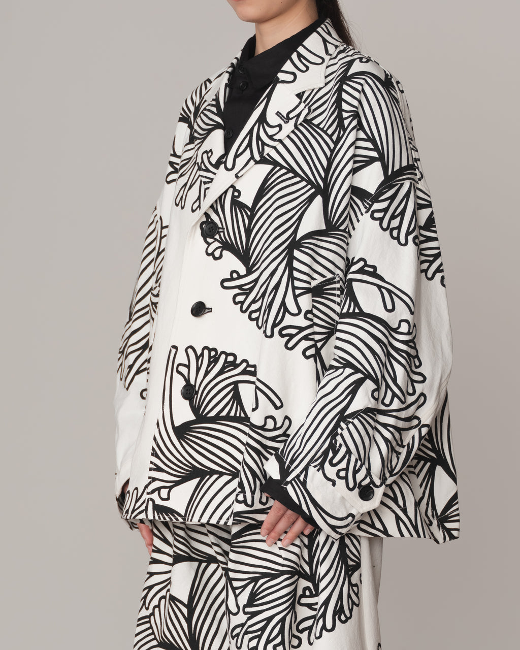 Jacket 19B- Cotton100% Oxford Print- Bubble Rope- Off White