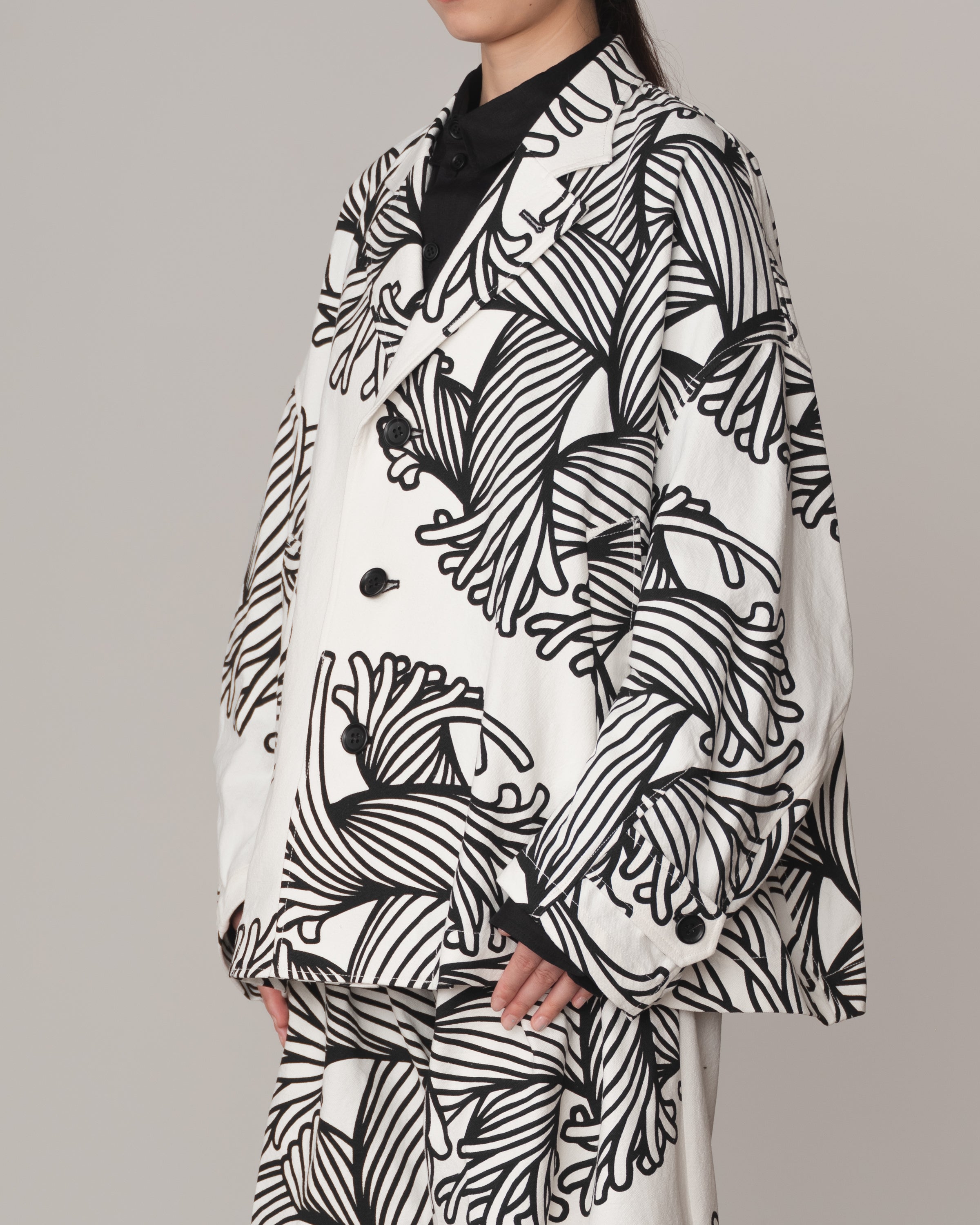 Jacket 19B- Cotton100% Oxford Print- Bubble Rope- Off White