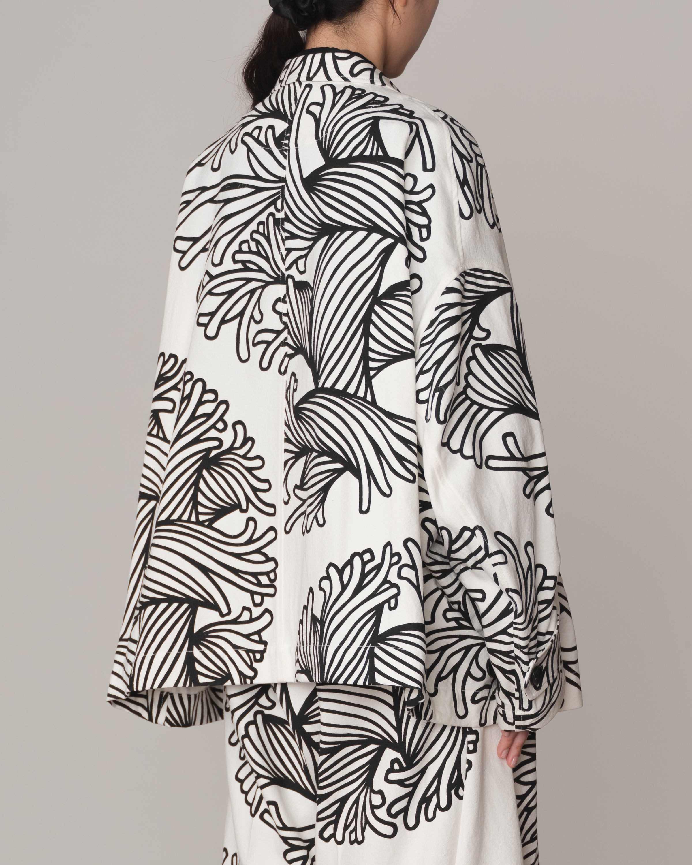 Jacket 19B- Cotton100% Oxford Print- Bubble Rope- Off White