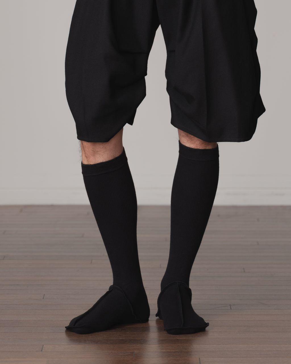 Socks Long- Cotton95% Rib- Black <402> Stitch- Black <99> Body
