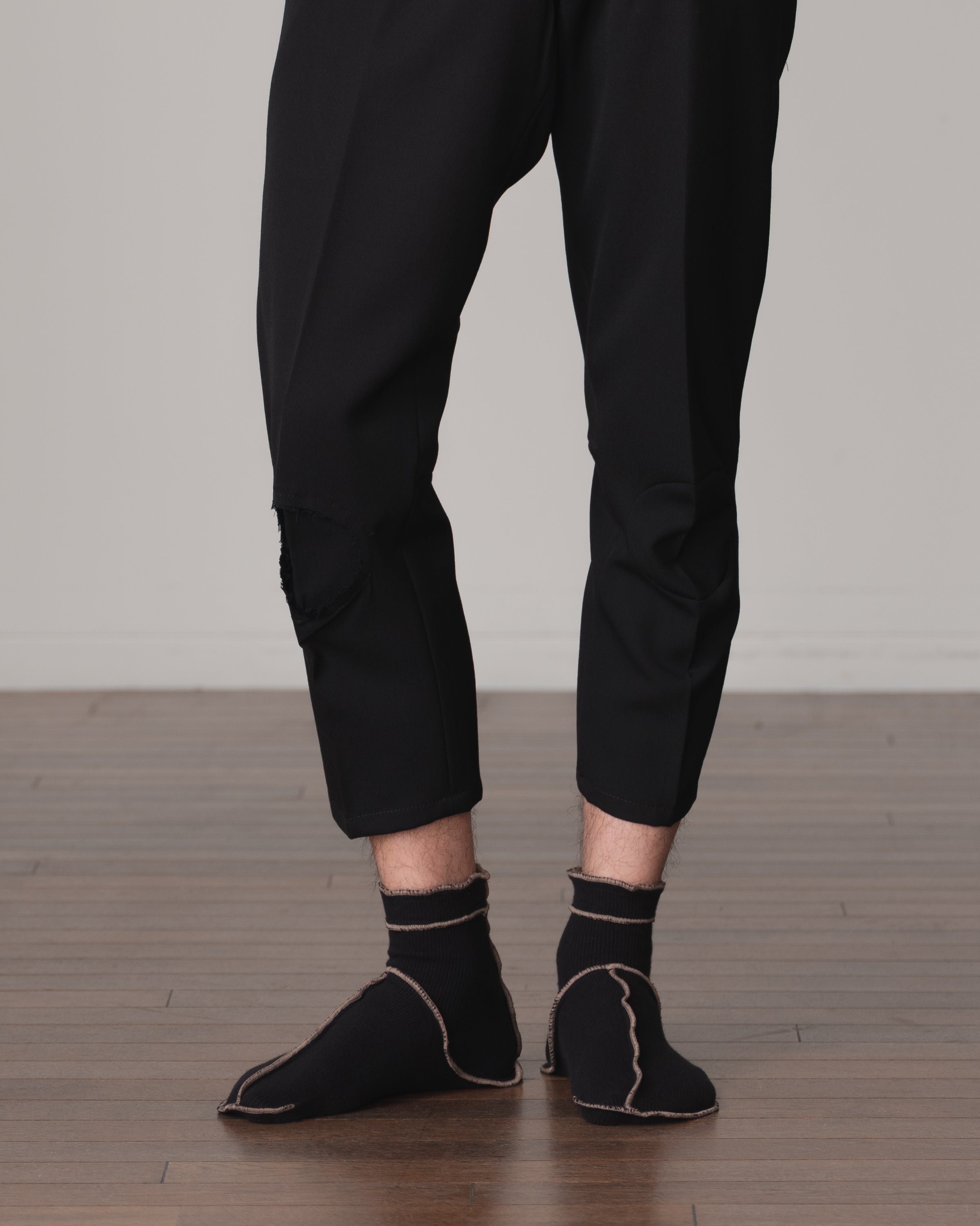Socks Short- Cotton95% Rib- Beige <716> Stitch- Black <99> Body