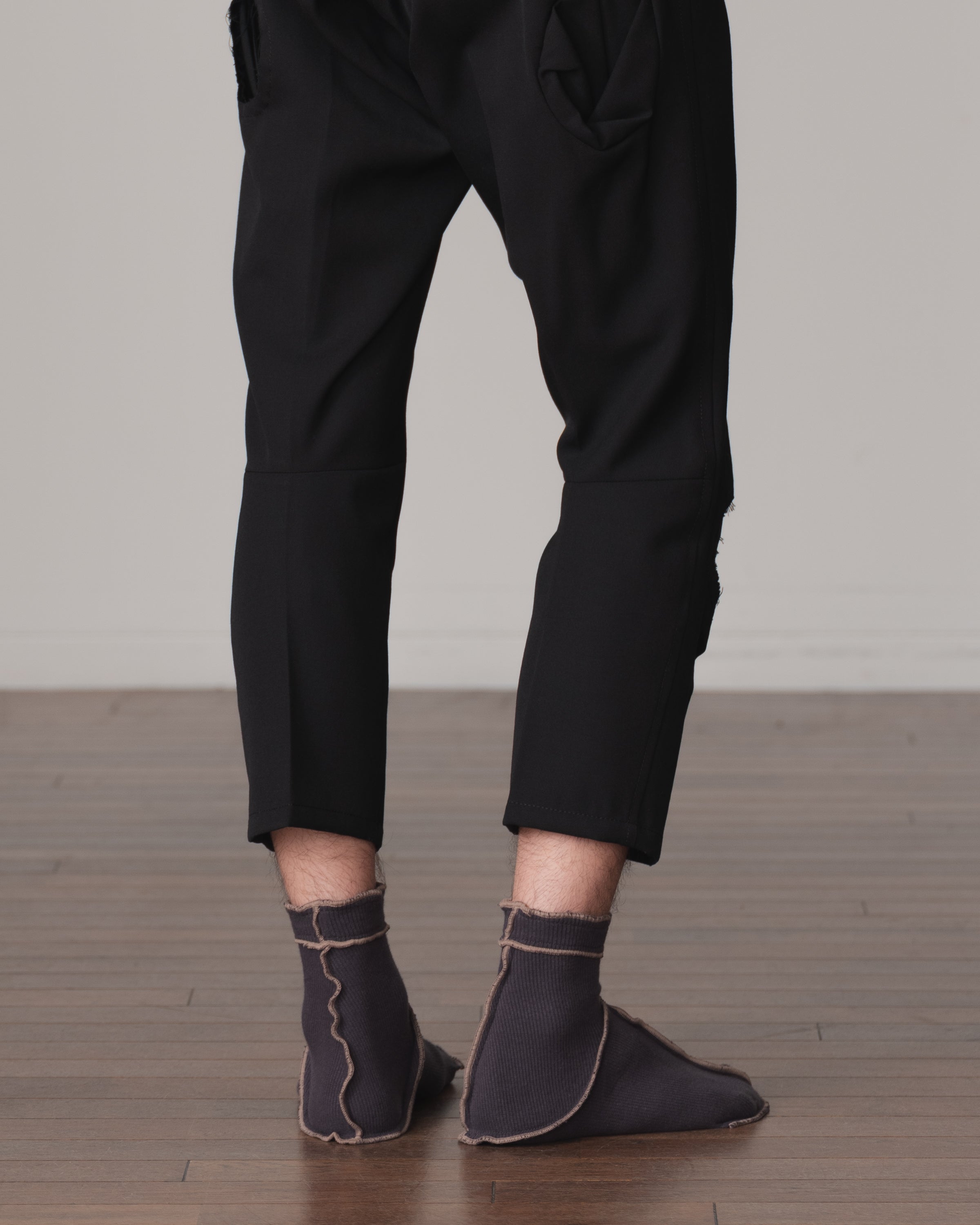 Socks Short- Cotton95% Rib- Beige <716> Stitch- Grey <20> Body