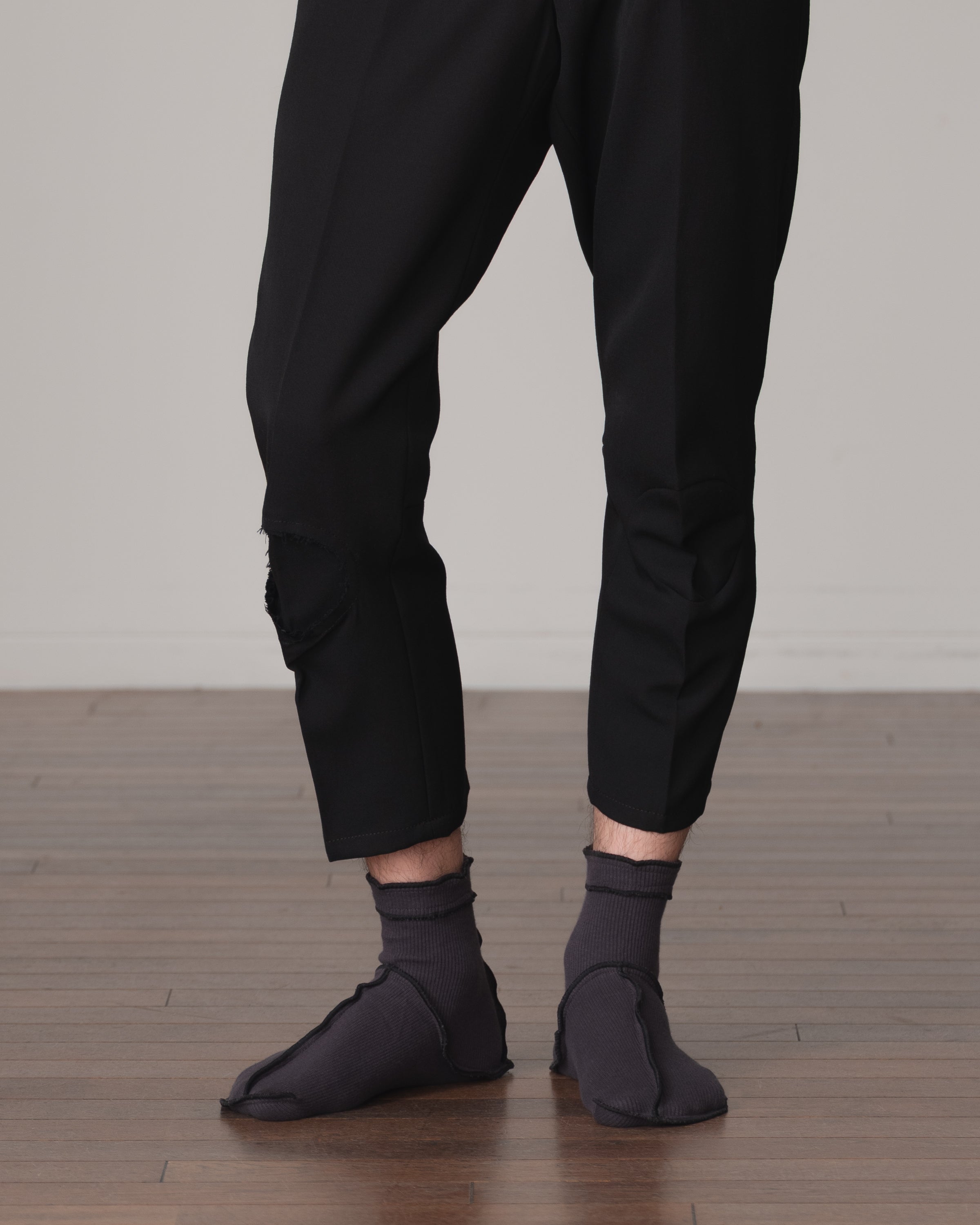 Socks Short- Cotton95% Rib- Black <402> Stitch- Grey <20> Body