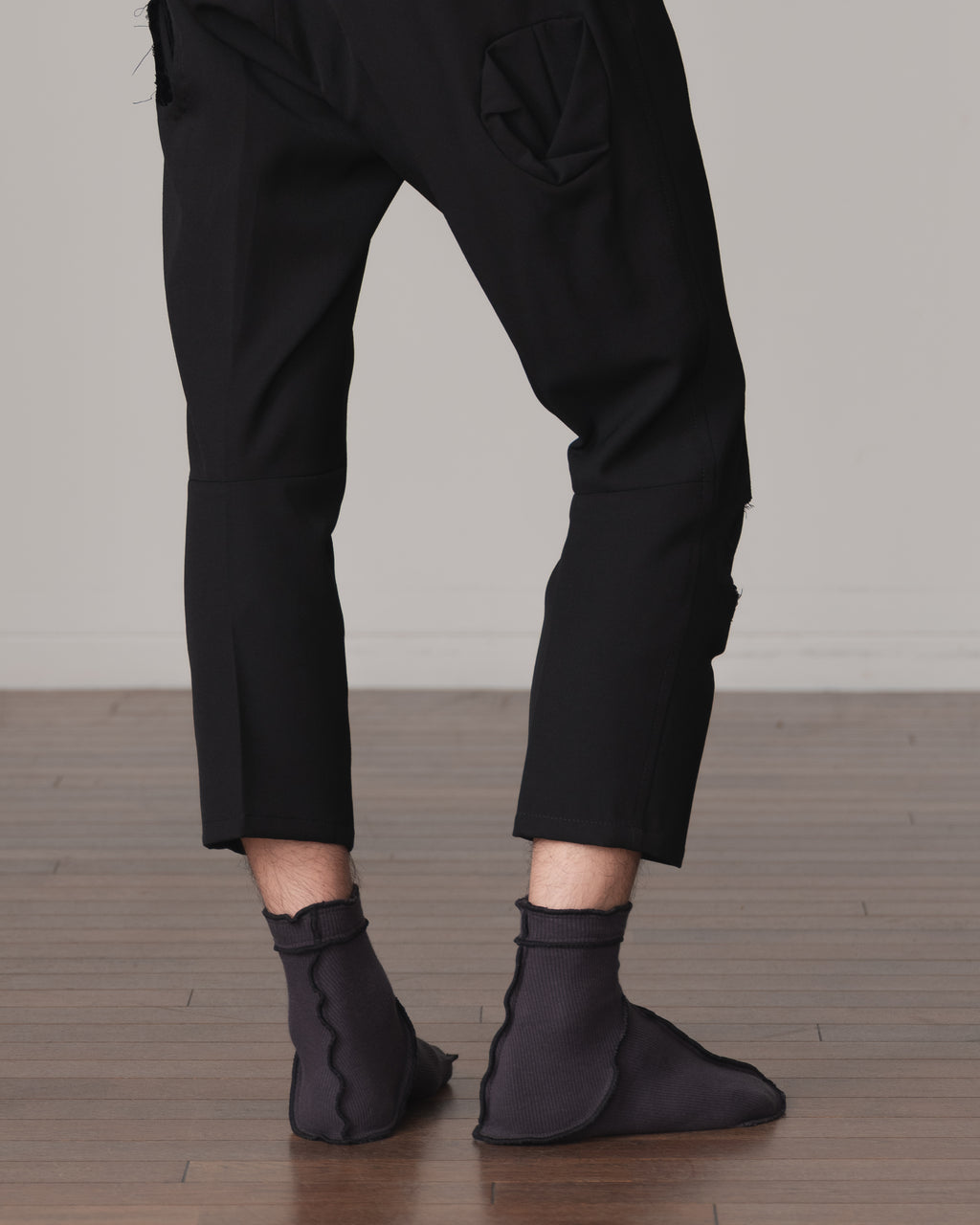 Socks Short- Cotton95% Rib- Black <402> Stitch- Grey <20> Body