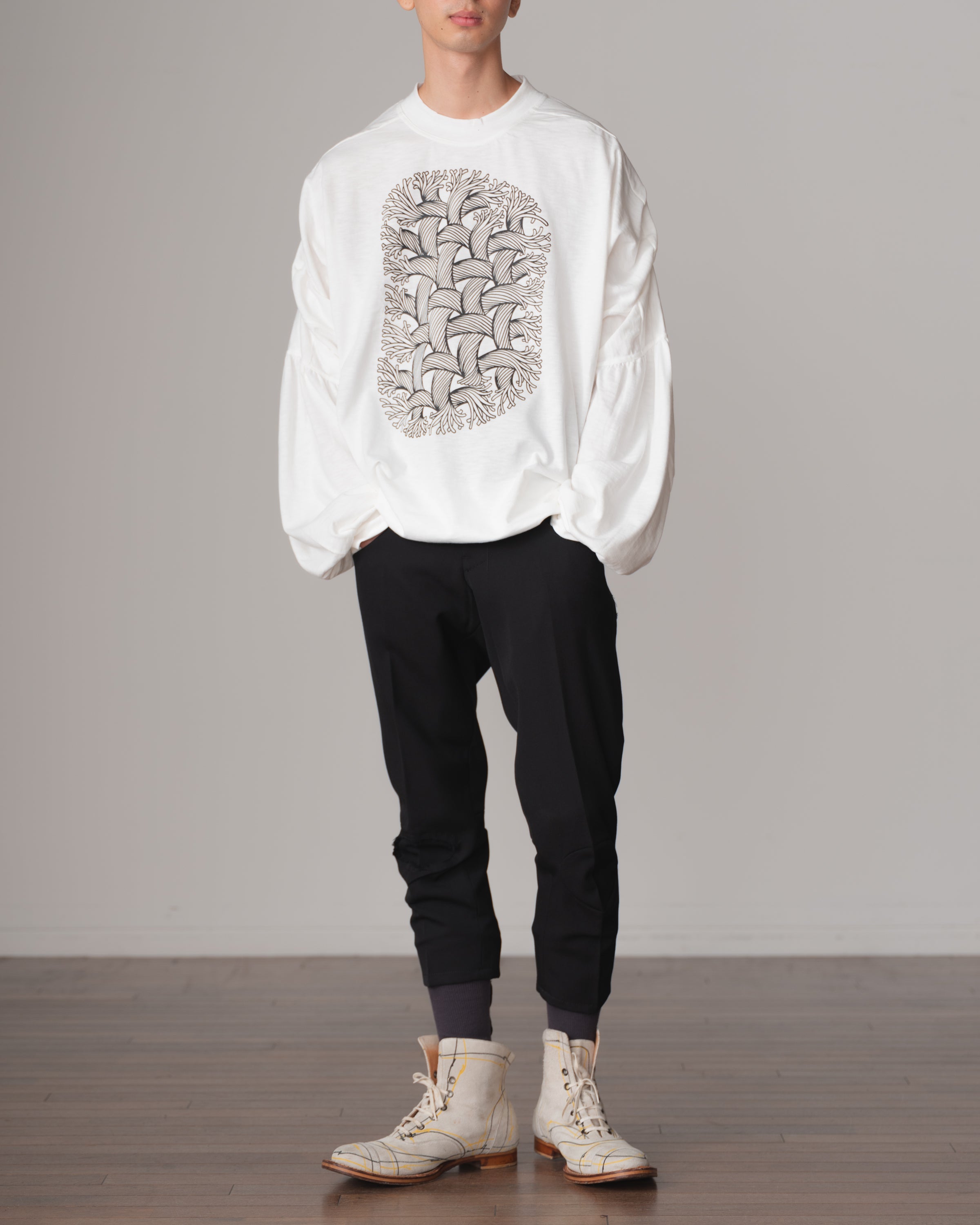 Tshirt 734B- Organic Cotton100% Jersey- Rope Palette- Off White