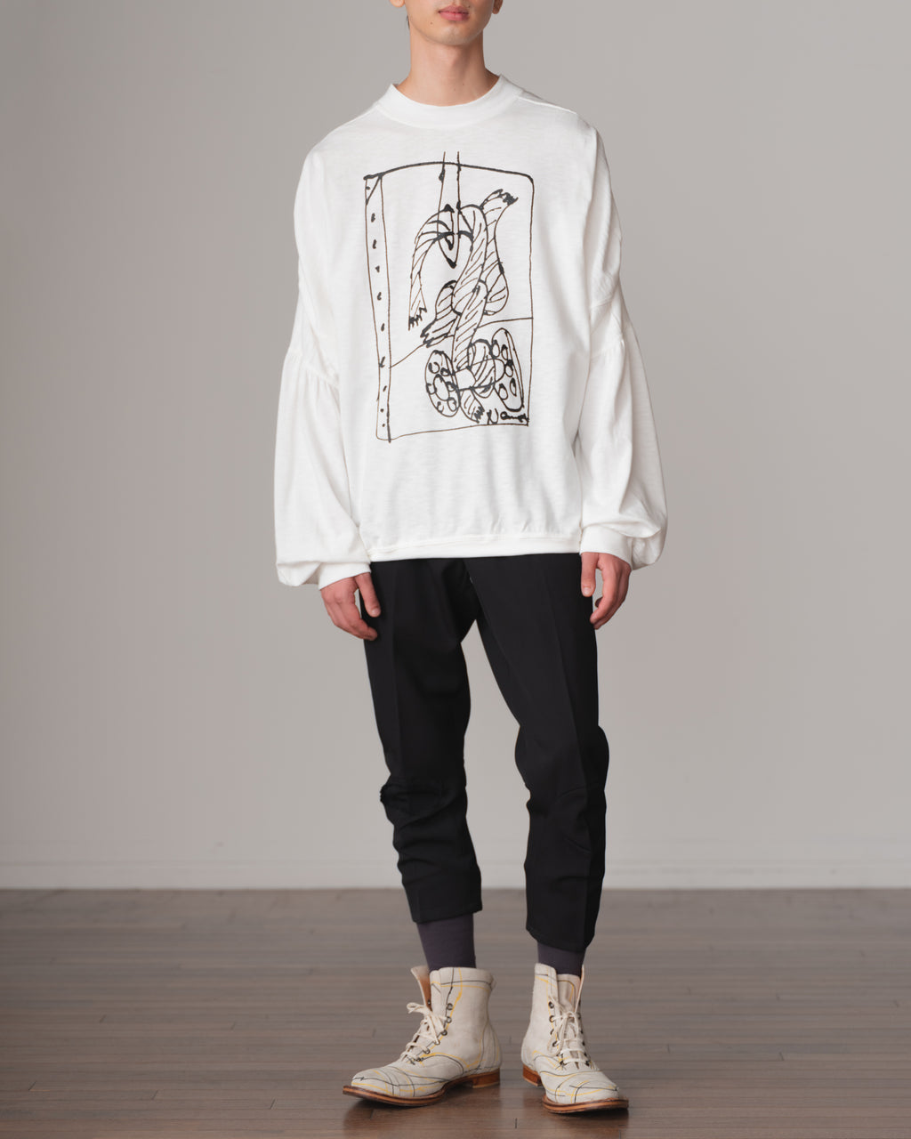 Tshirt 734B- Organic Cotton100% Jersey- Threads & Bobbin- Off White