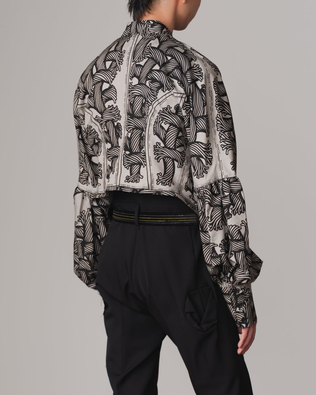 Shirt 203D- Cotton100% Broad Mix- 203 Pattern Rope Isle Rope Print- Light Grey