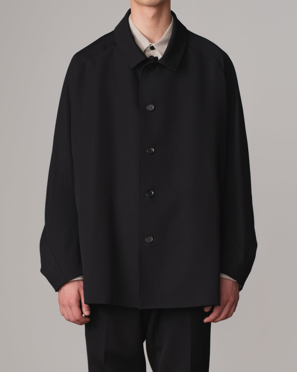 Jacket 19236- Wool100% Gabardine- Black