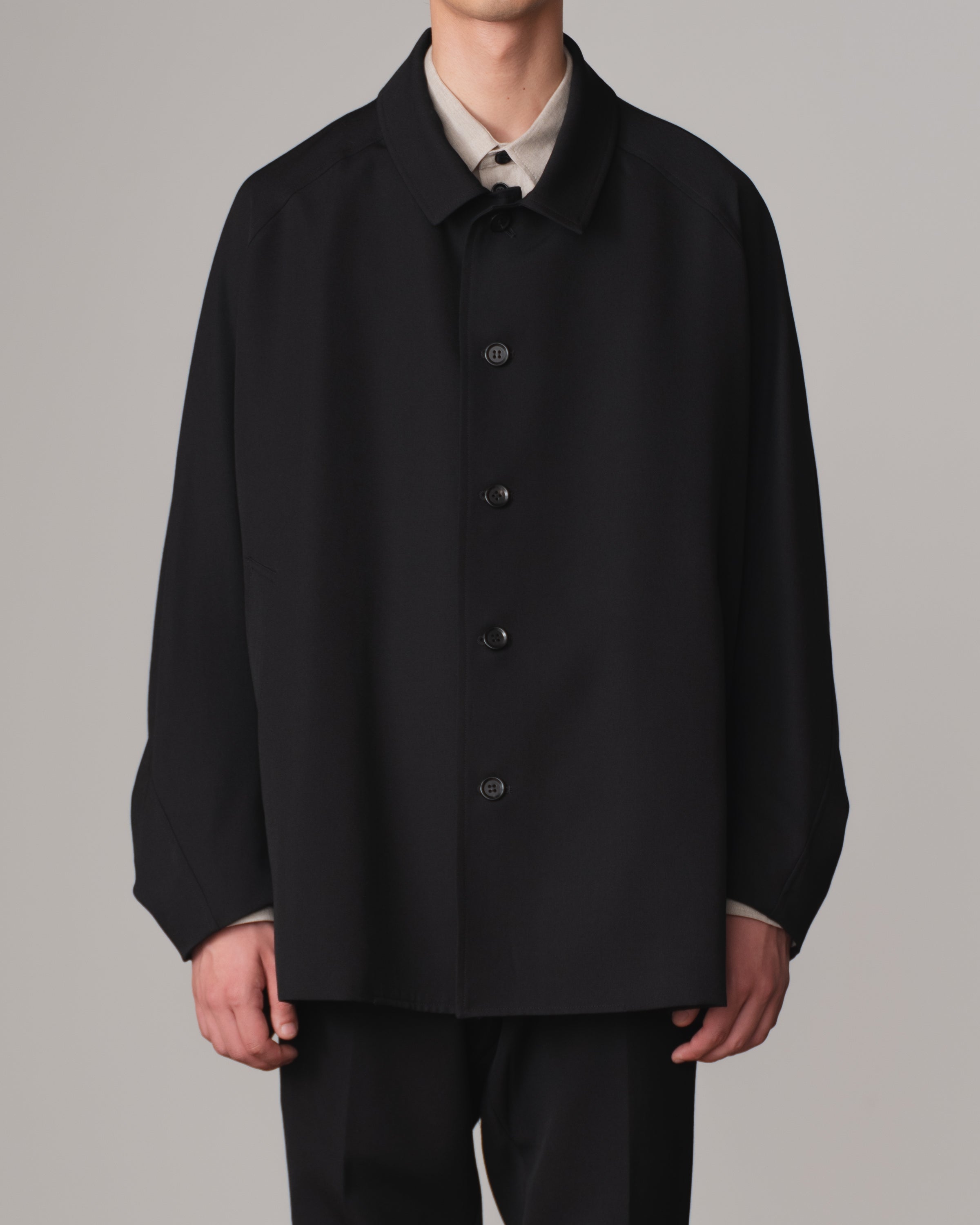 Jacket 19236- Wool100% Gabardine- Black