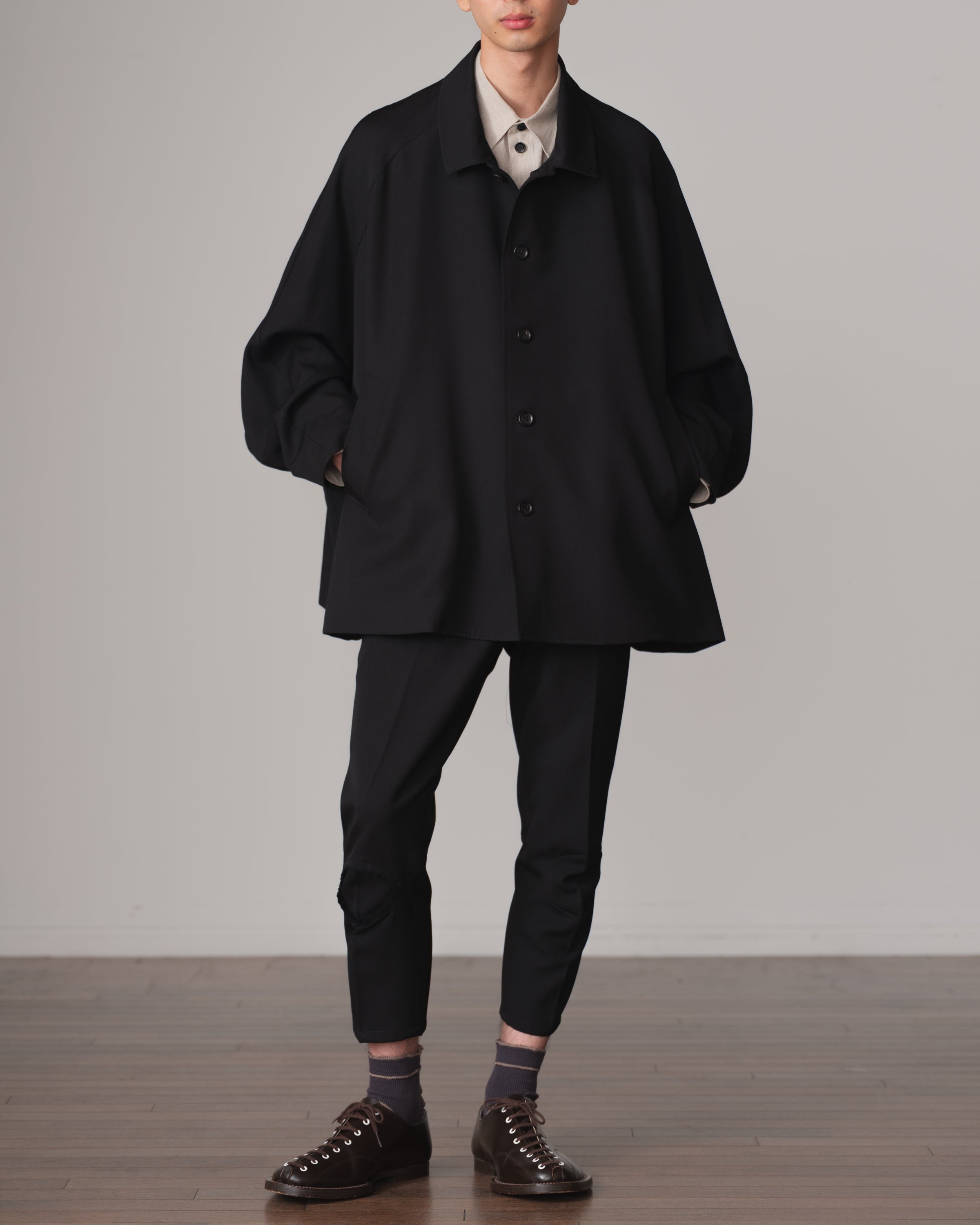 Jacket 19236- Wool100% Gabardine- Black