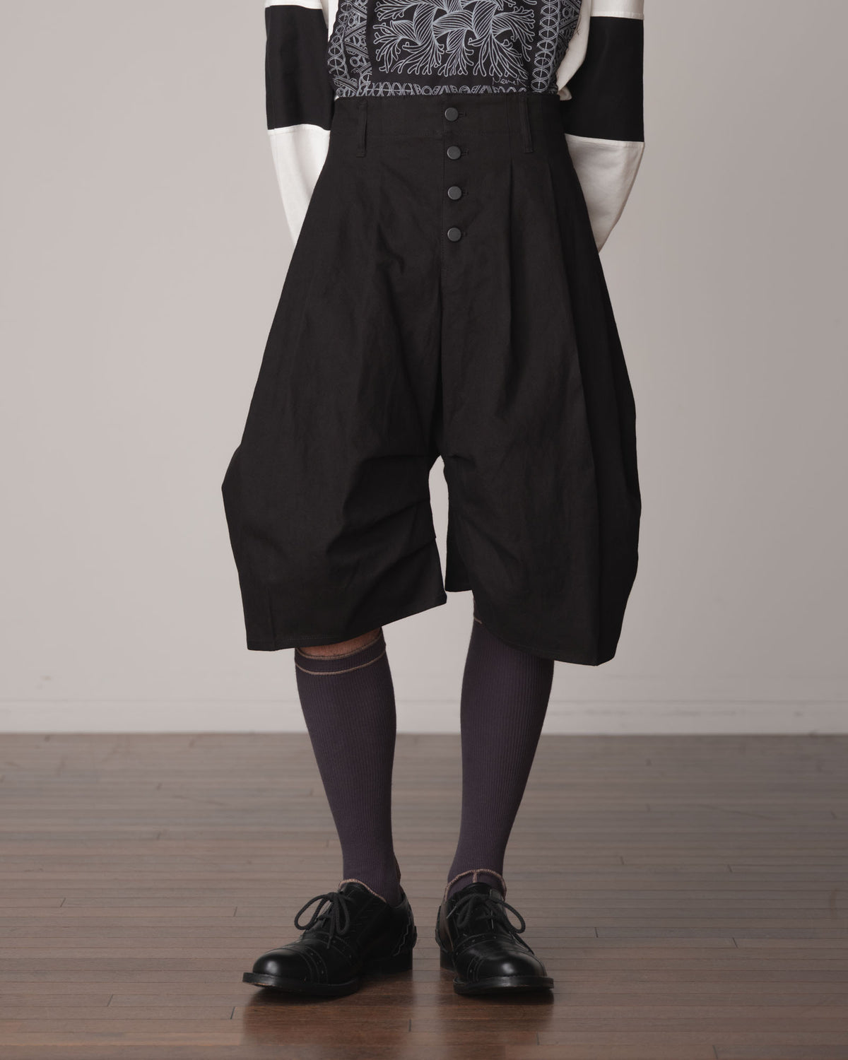 Trousers 64B- Cotton82% Hemp18% Oxford- Black
