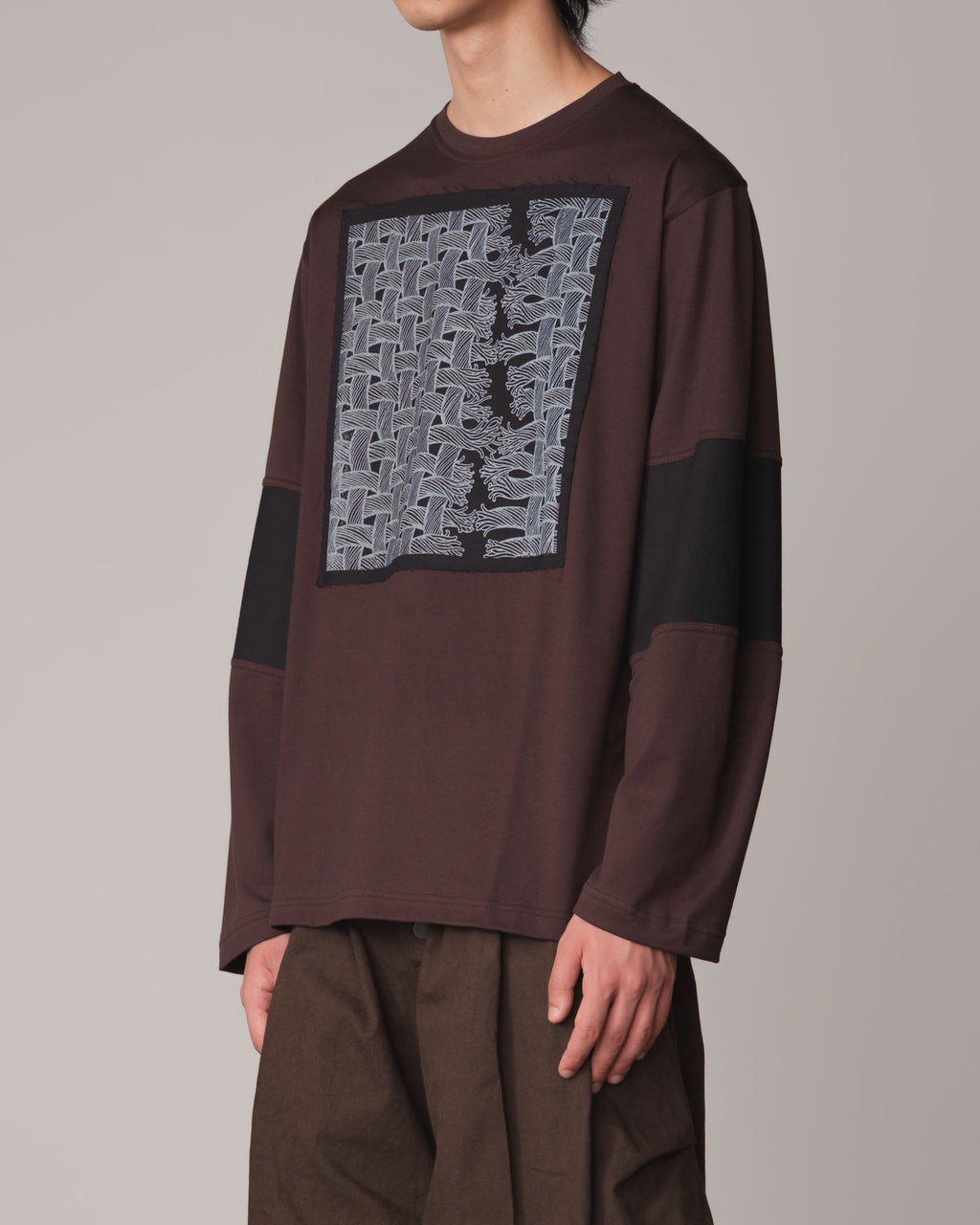 Tshirt 108- Cotton100% Jersey Bsp- Threaded Fabric- Brown