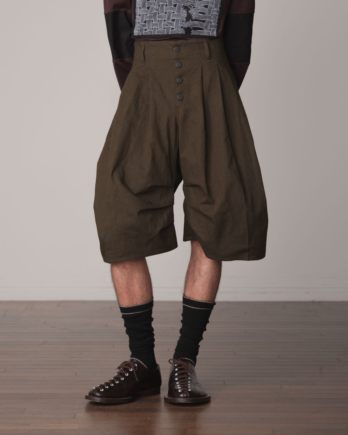 Trousers 64B- Cotton82% Hemp18% Oxford- Khaki