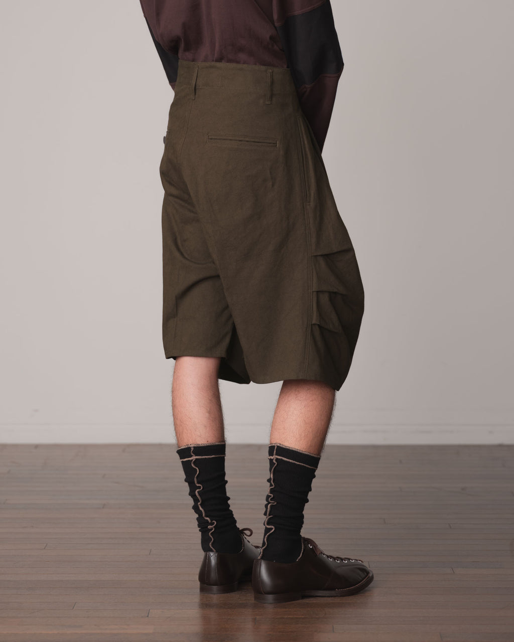 Trousers 64B- Cotton82% Hemp18% Oxford- Khaki