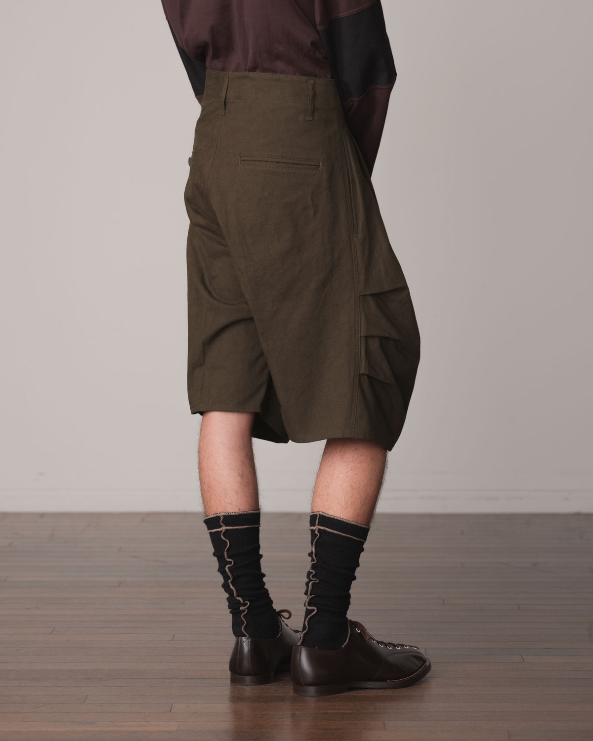 Trousers 64B- Cotton82% Hemp18% Oxford- Khaki