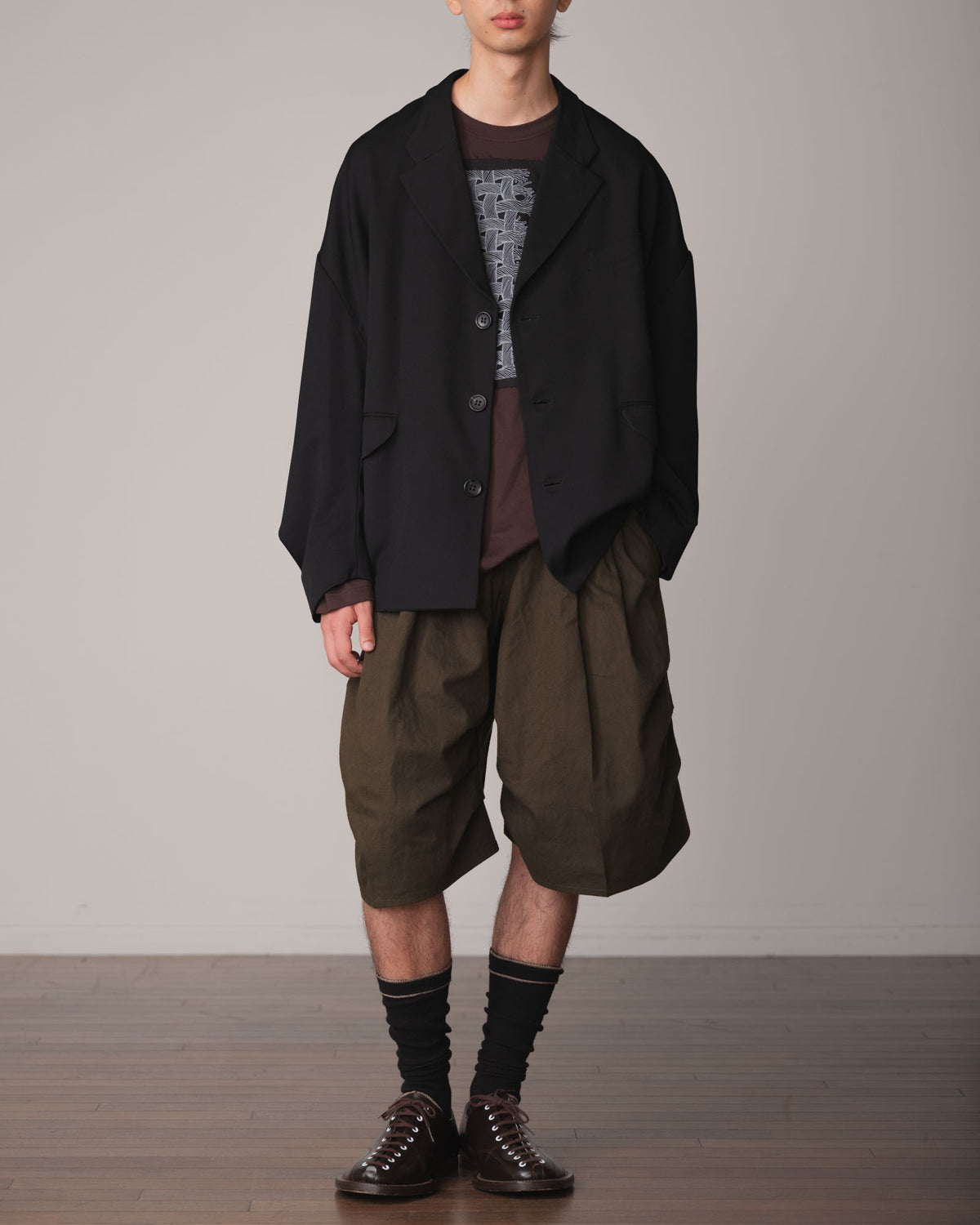 Trousers 64B- Cotton82% Hemp18% Oxford- Khaki
