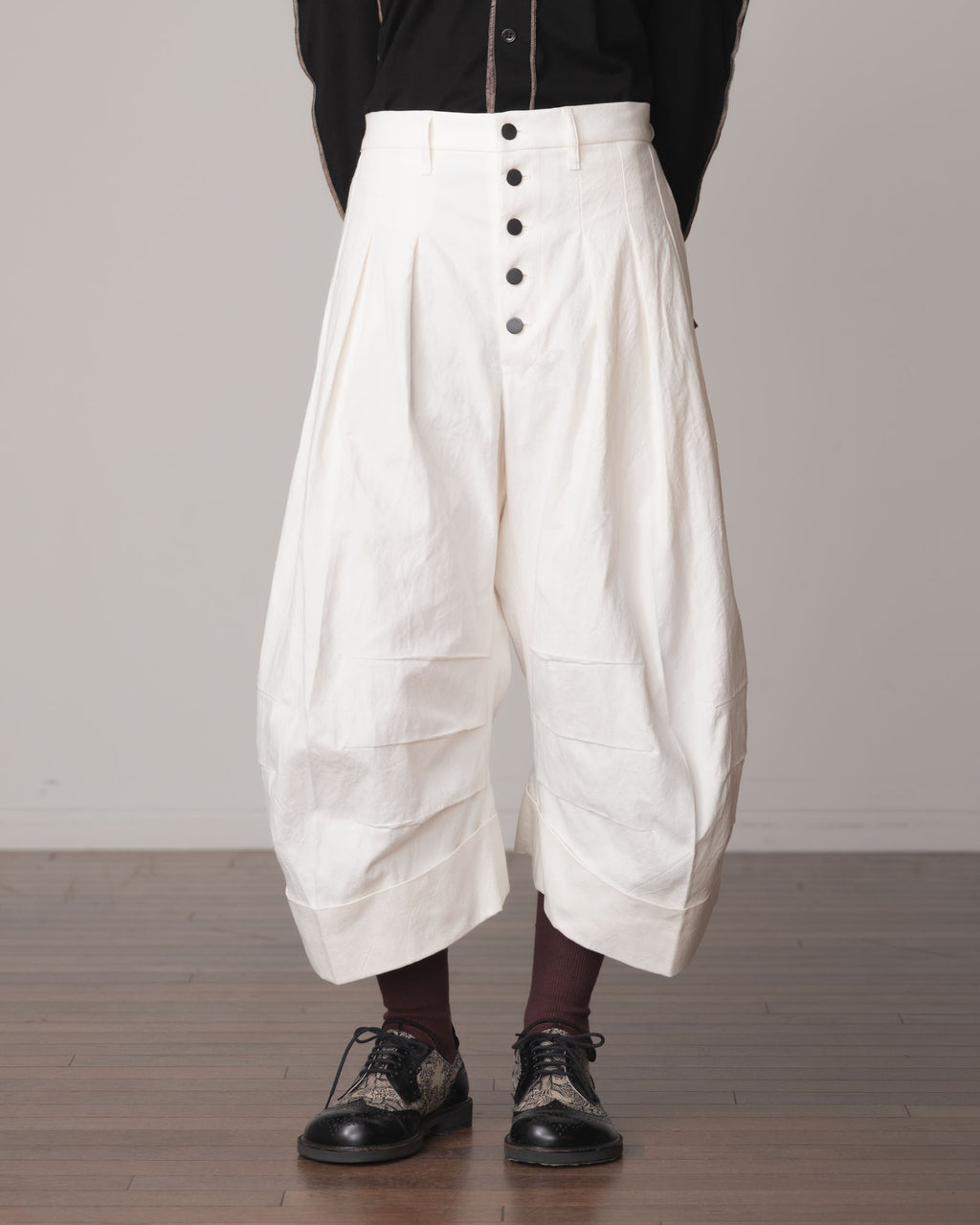 Trousers 21B- Cotton82% Hemp18% Oxford- Off White