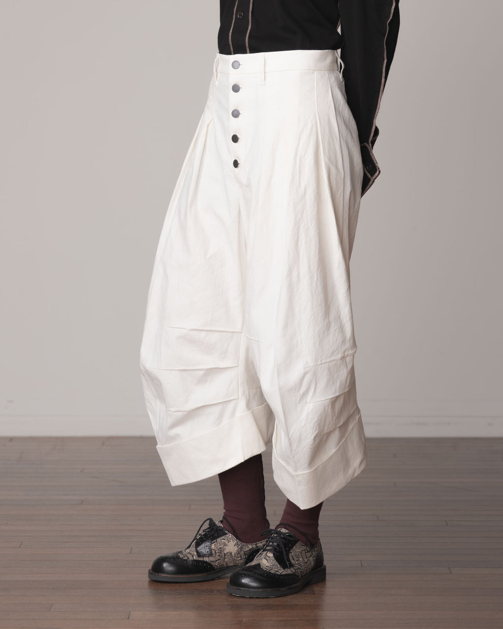 Trousers 21B- Cotton82% Hemp18% Oxford- Off White