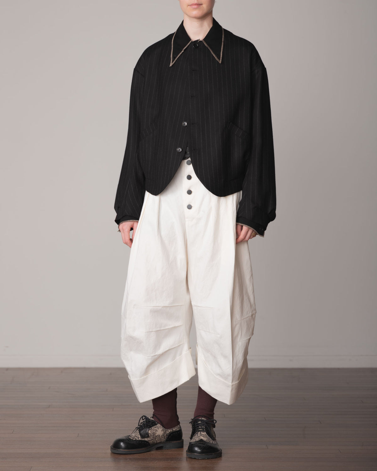Trousers 21B- Cotton82% Hemp18% Oxford- Off White