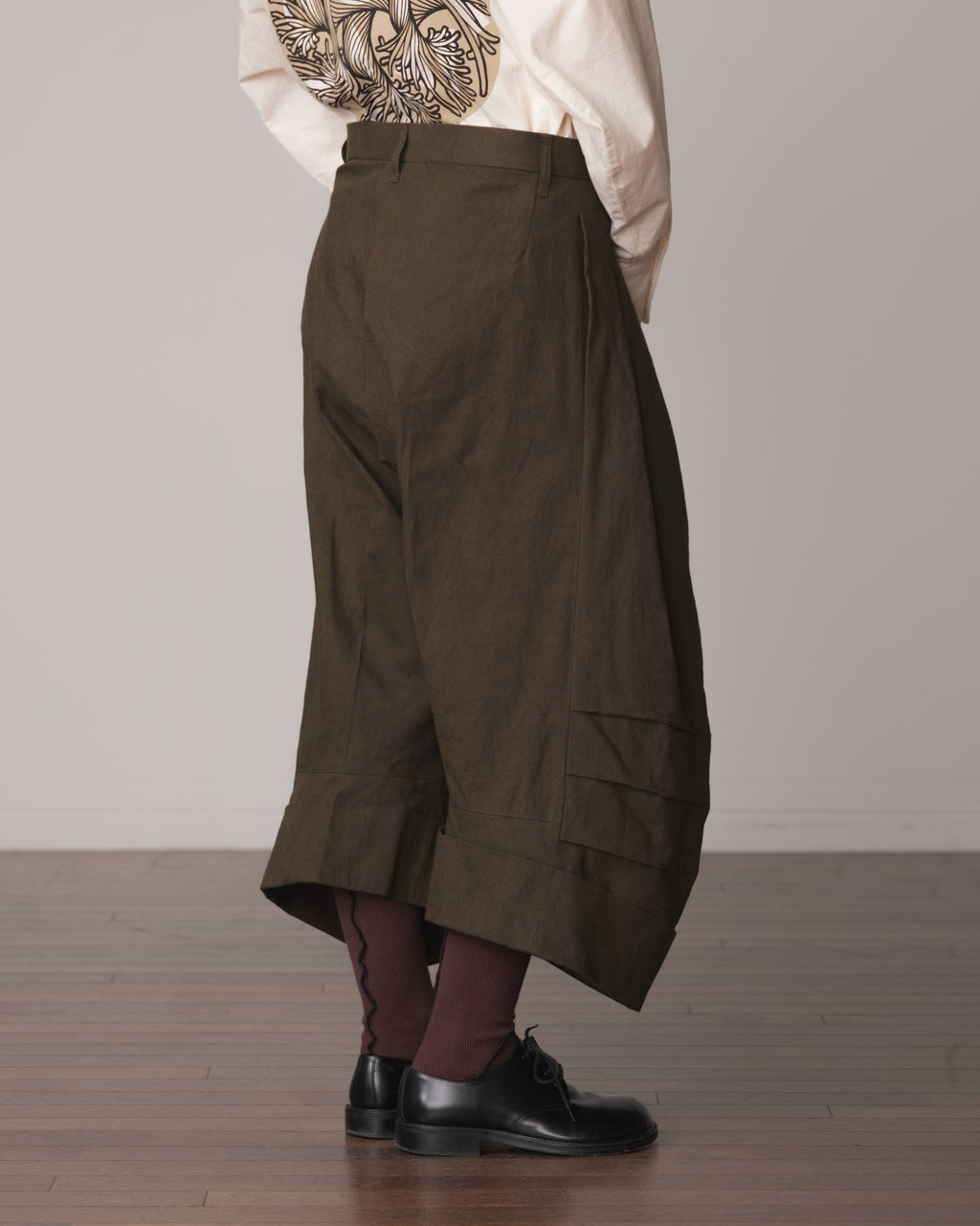 Trousers 21B- Cotton82% Hemp18% Oxford- Khaki