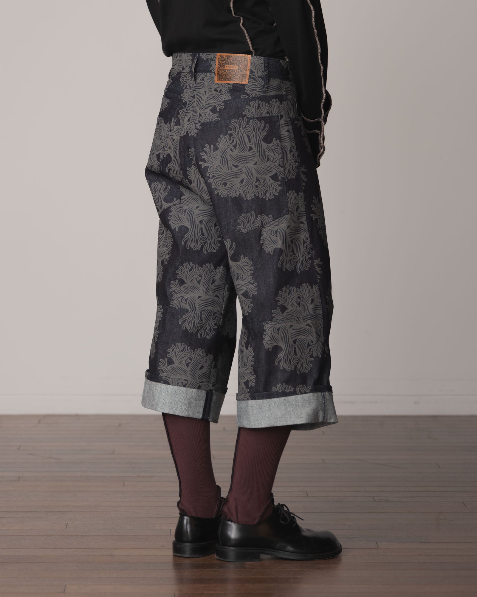 Trousers 215- Cotton100% Denim Print- Emb Rope- Indigo