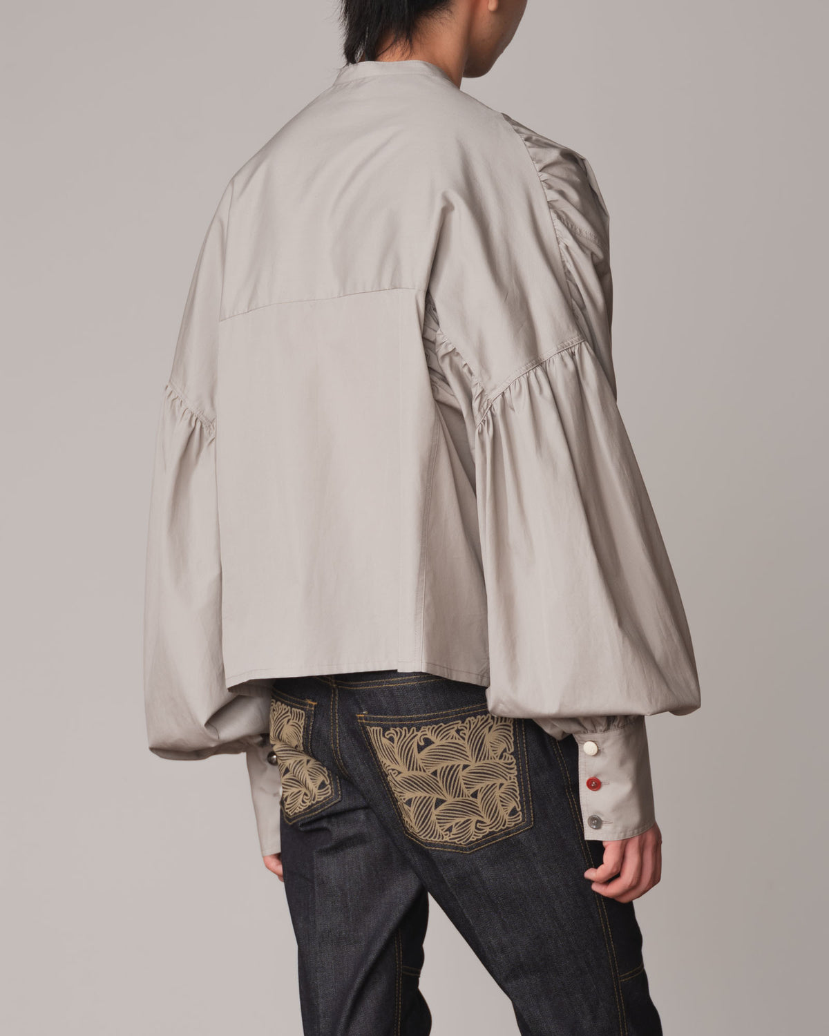 Shirt 87A- Cotton100% Broad- Mixed Buttons- Light Grey