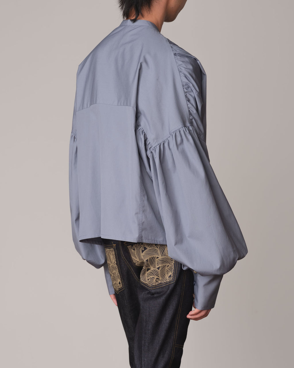 Shirt 87A- Cotton100% Broad- Mixed Buttons- Blue Grey