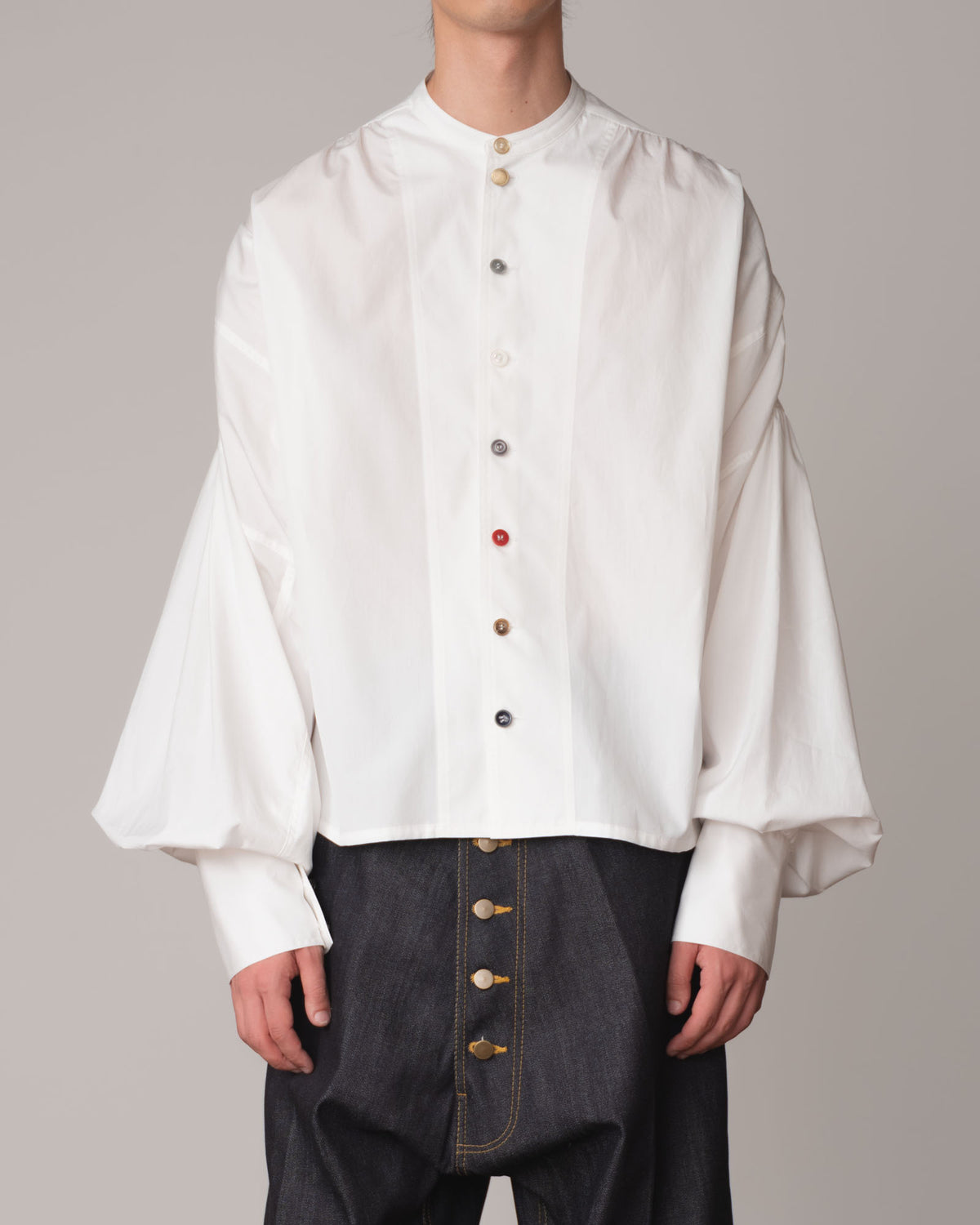 Shirt 87A- Cotton100% Broad- Mixed Buttons- Off White