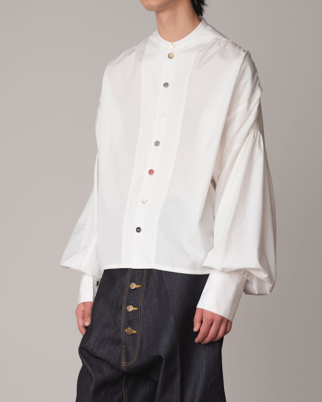 Shirt 87A- Cotton100% Broad- Mixed Buttons- Off White