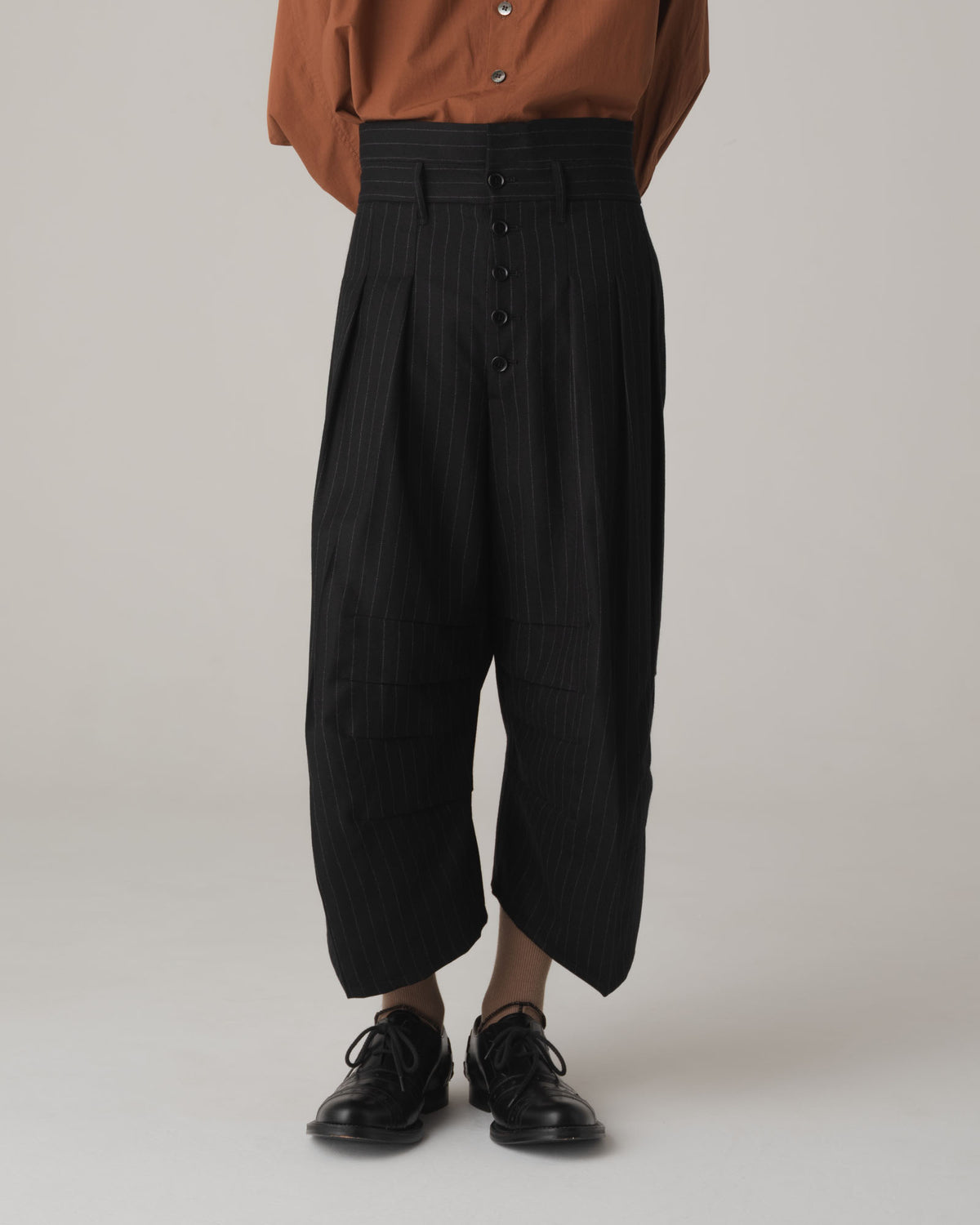 Trousers 20- Wool100% Pin Stripe- Black